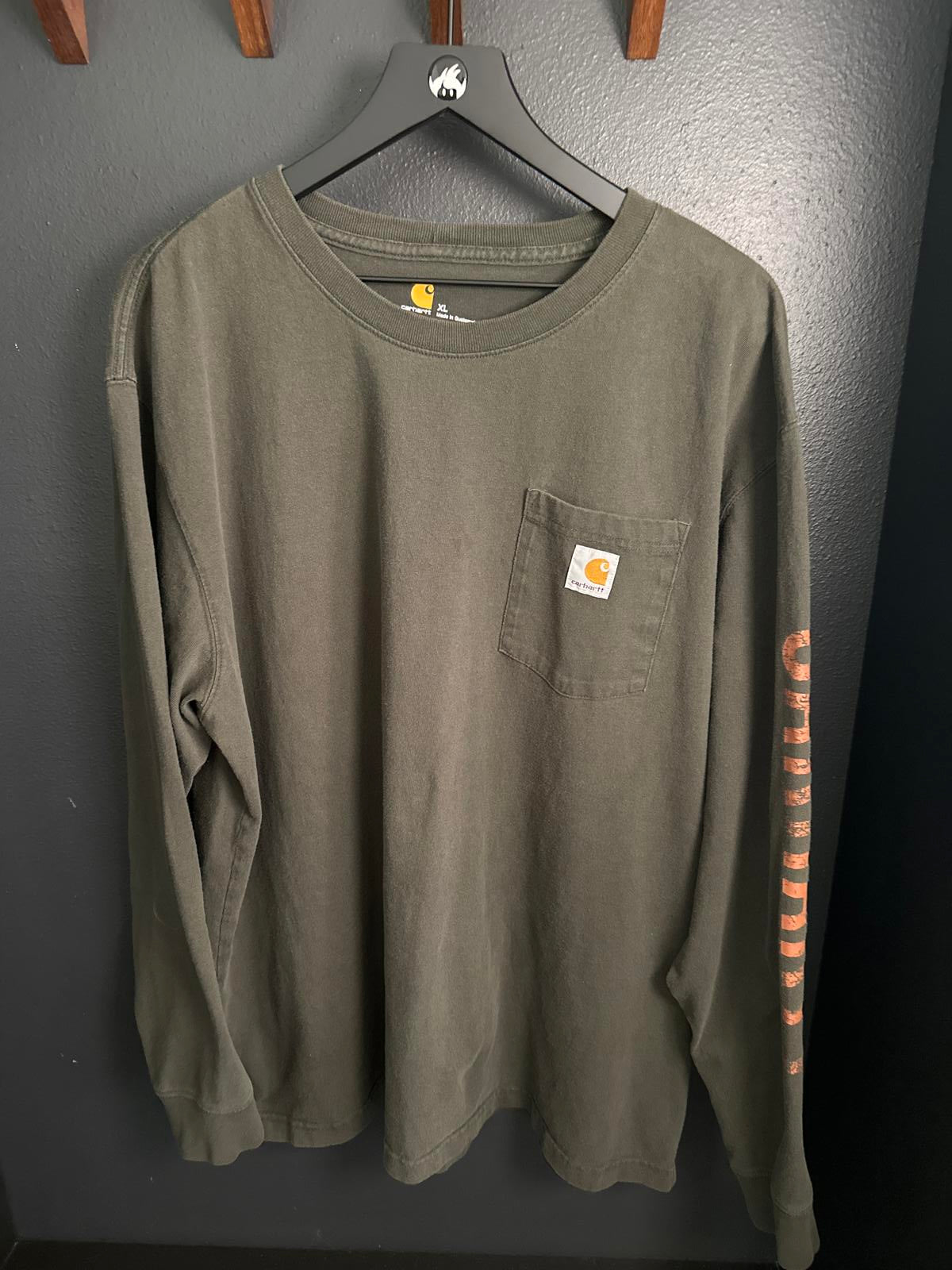 Carhartt Long Sleeve Pocket Tee - Olive Green - XL