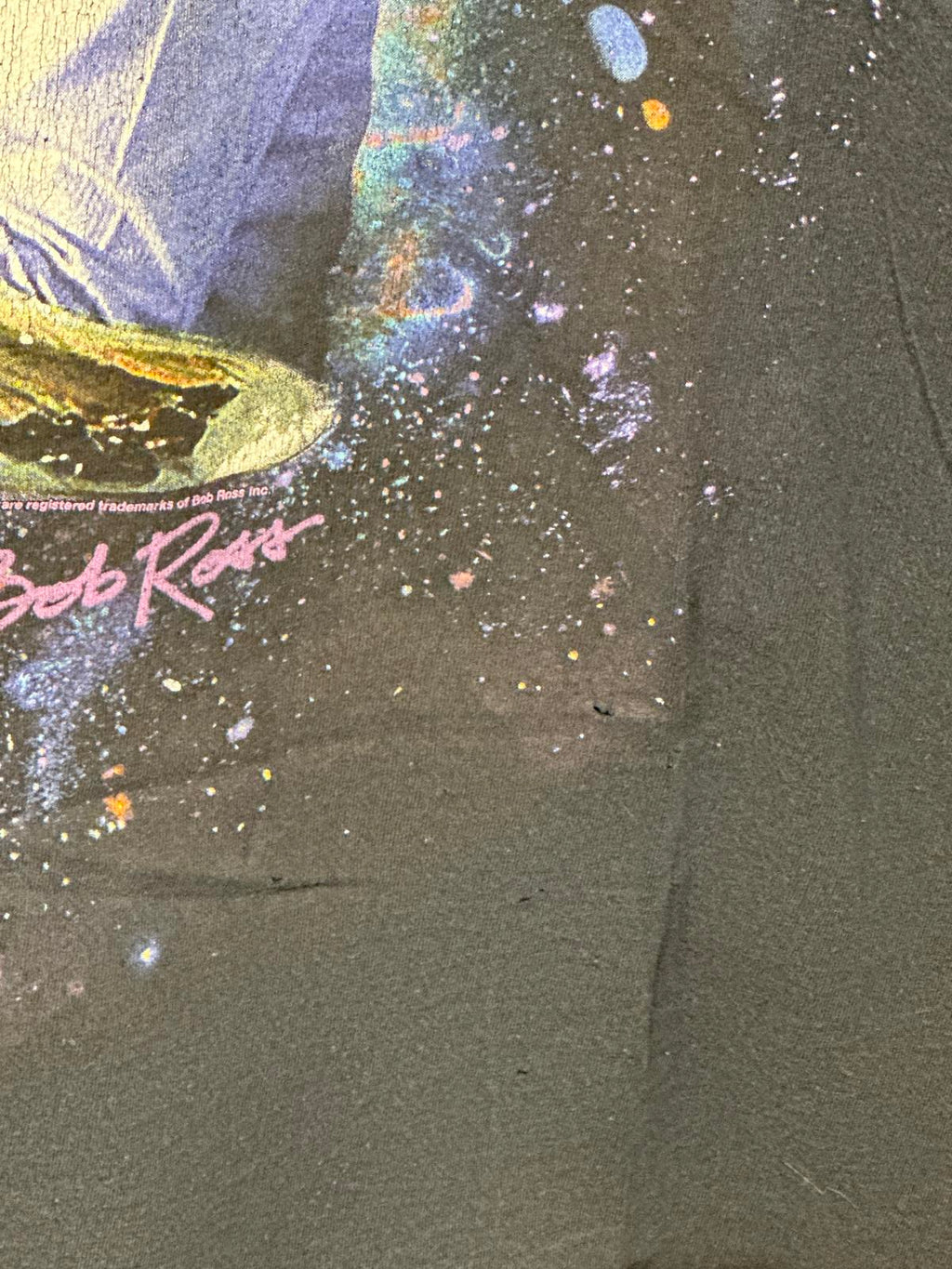 Bob Ross Graphic T-Shirt Men's Large Black Short Sleeve