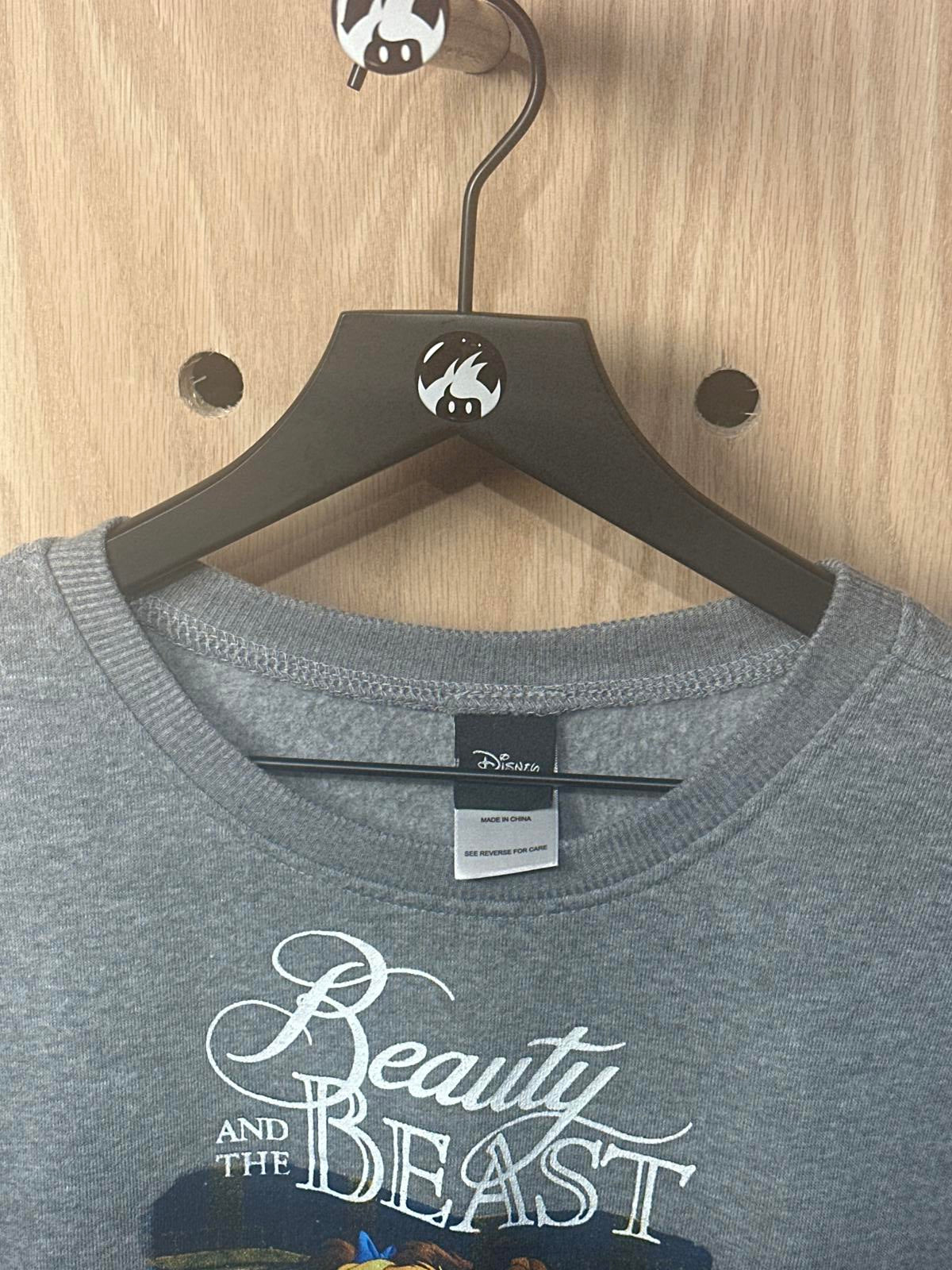 Disney Beauty and the Beast Grey Sweatshirt Crop Top