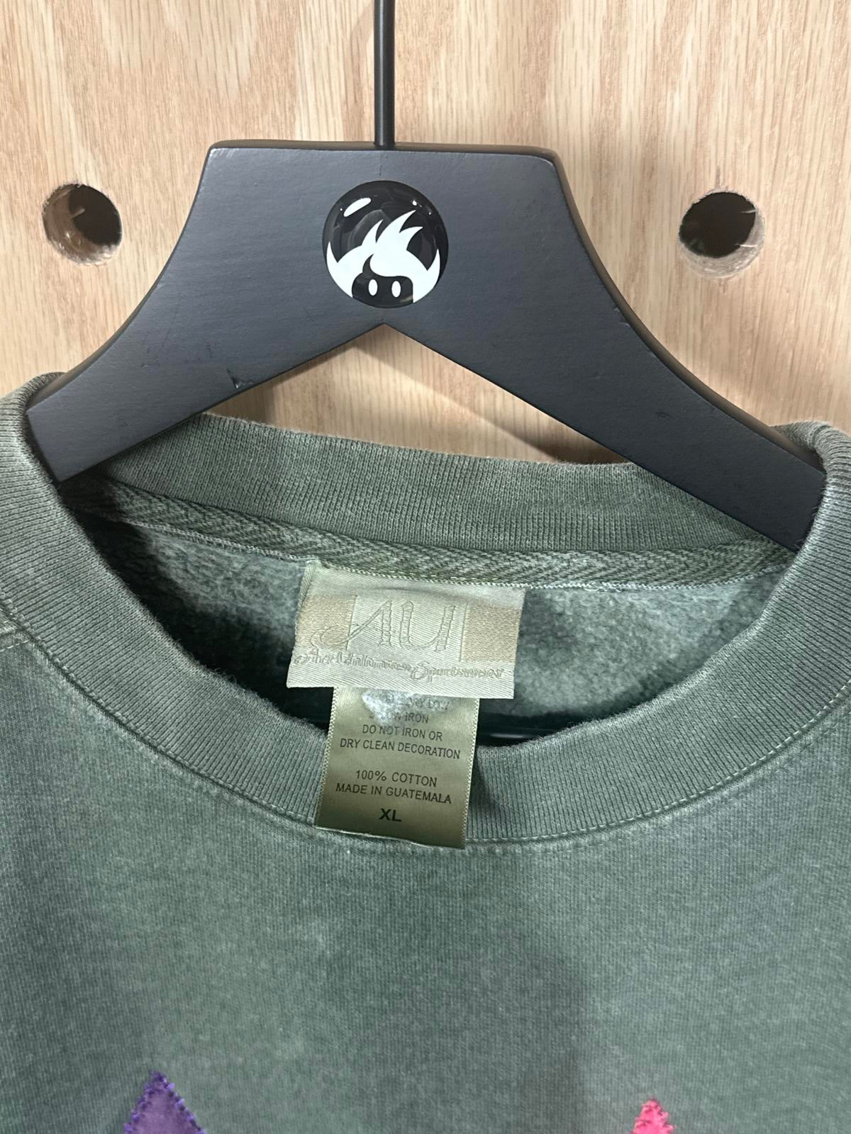 Green Embroidered Sweatshirt with Tree Design