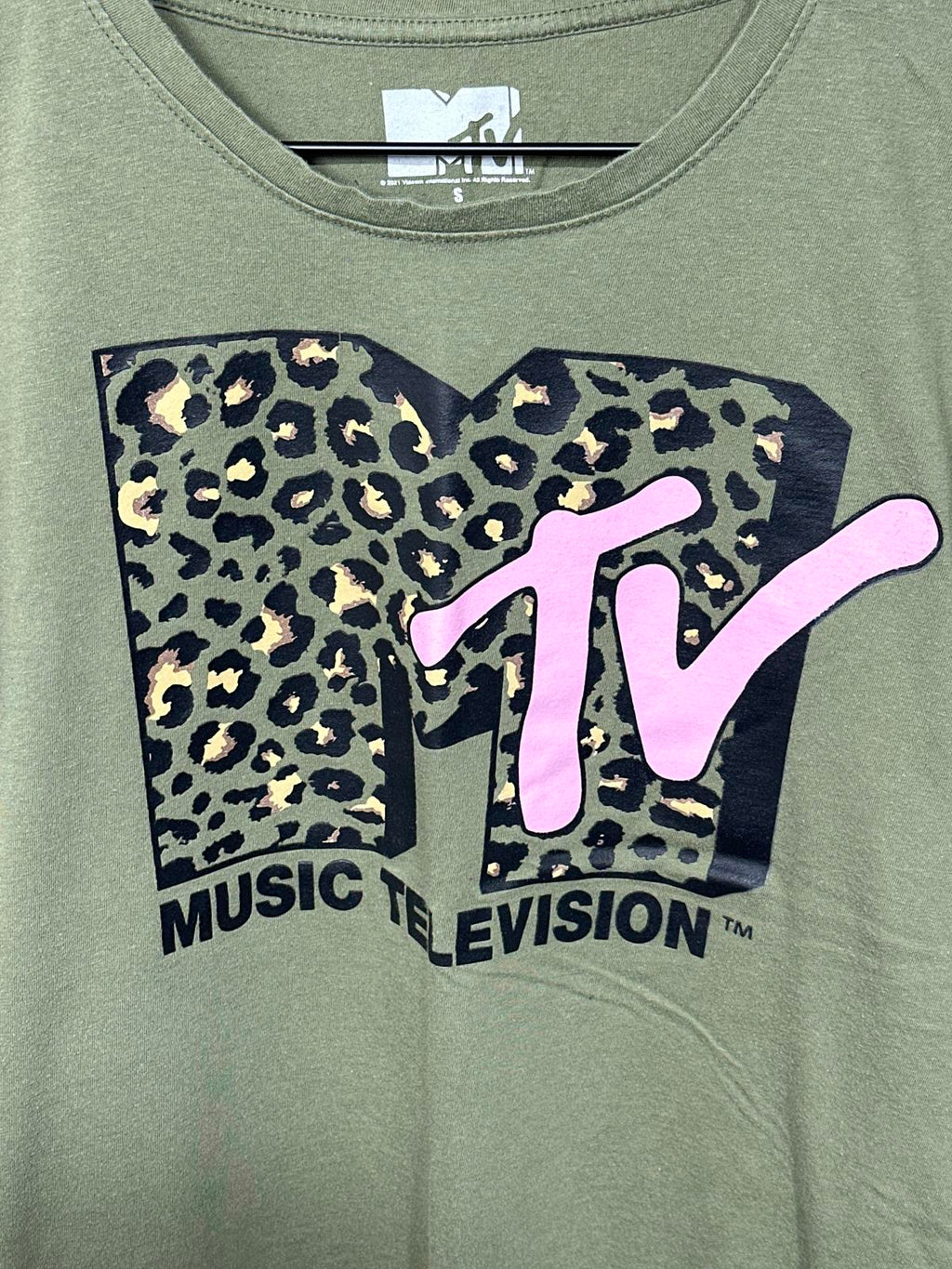 MTV Music Television Leopard Print Logo Women's T-Shirt