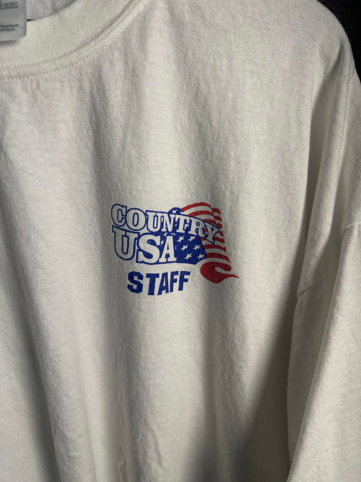 Country USA Staff White Short Sleeve T-Shirt Size 2XL