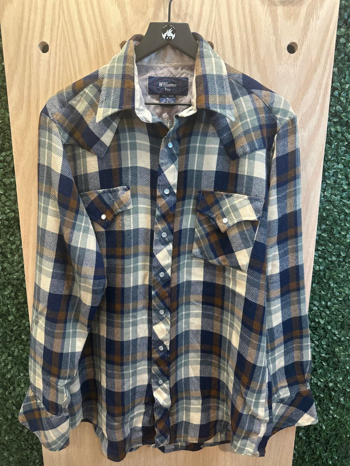 Williams Bay Men's Tall Casual Plaid Shirt