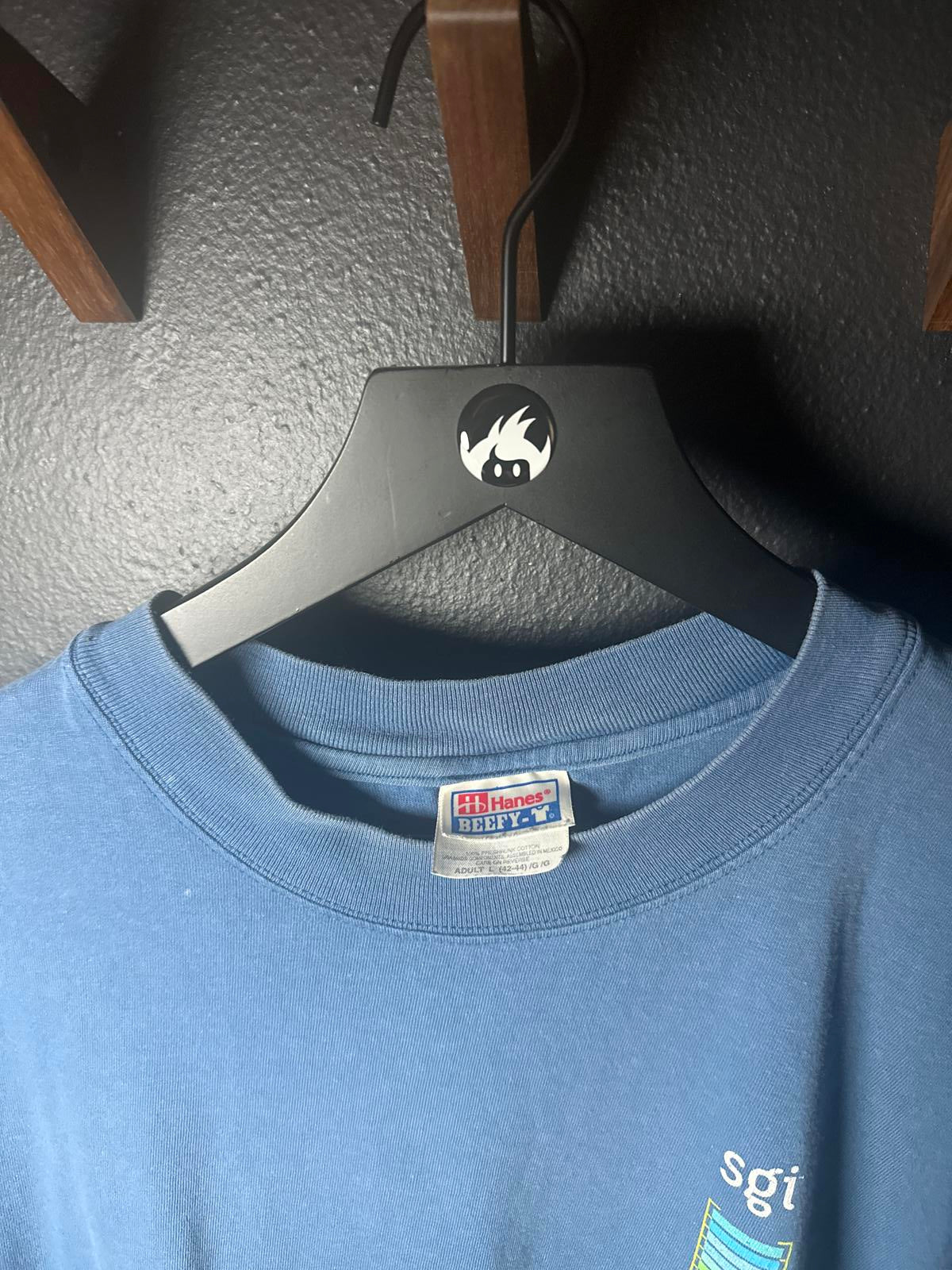Hanes Beefy-T Vintage Blue Sgi Graphic T-Shirt