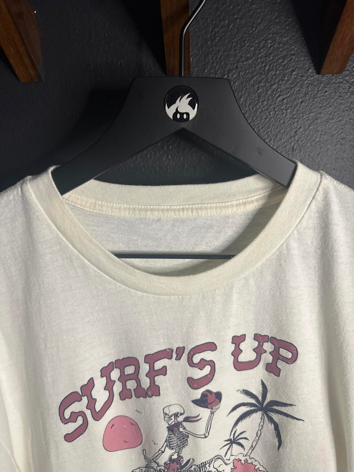 Surf's Up Graphic Tee - Retro Skeleton Design