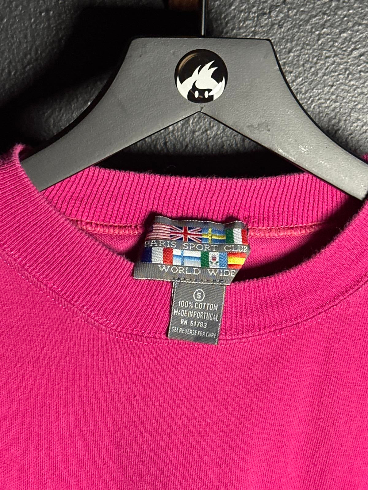 Paris Sport Club Women's Long Sleeve Crop Top in Pink