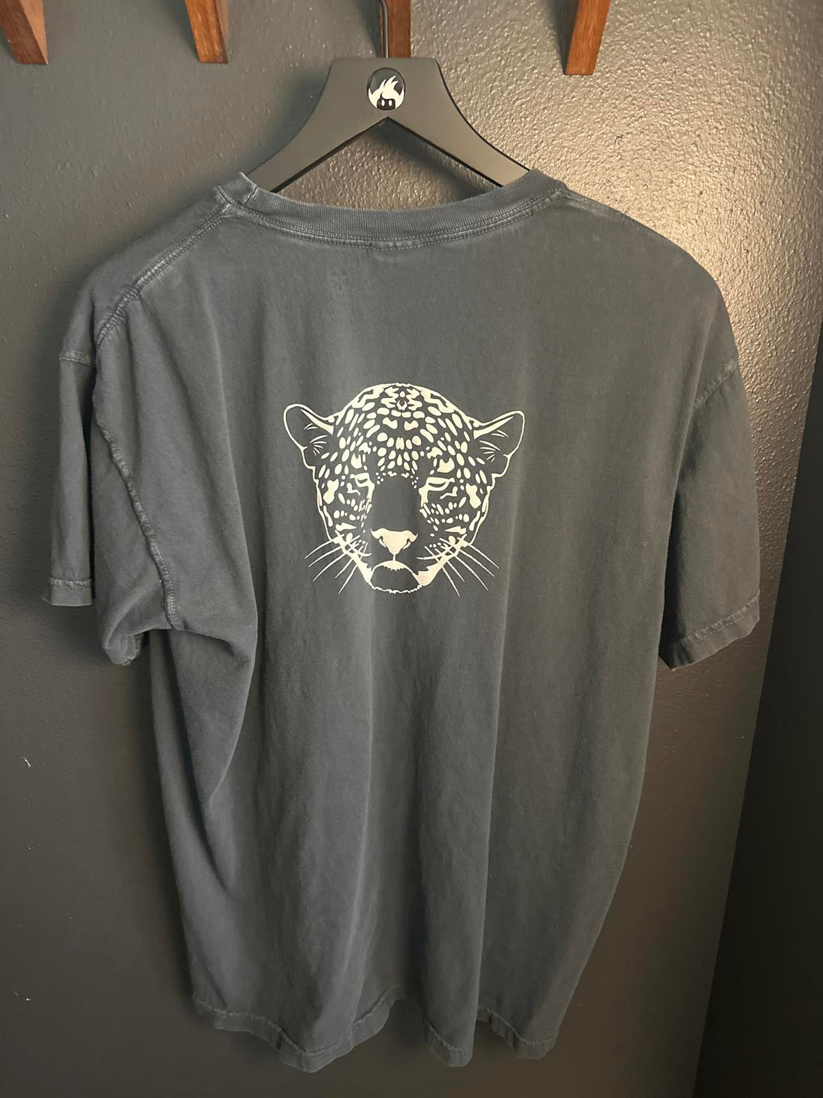 AZΦ Vintage Graphic T-Shirt - Gray with Leopard Print