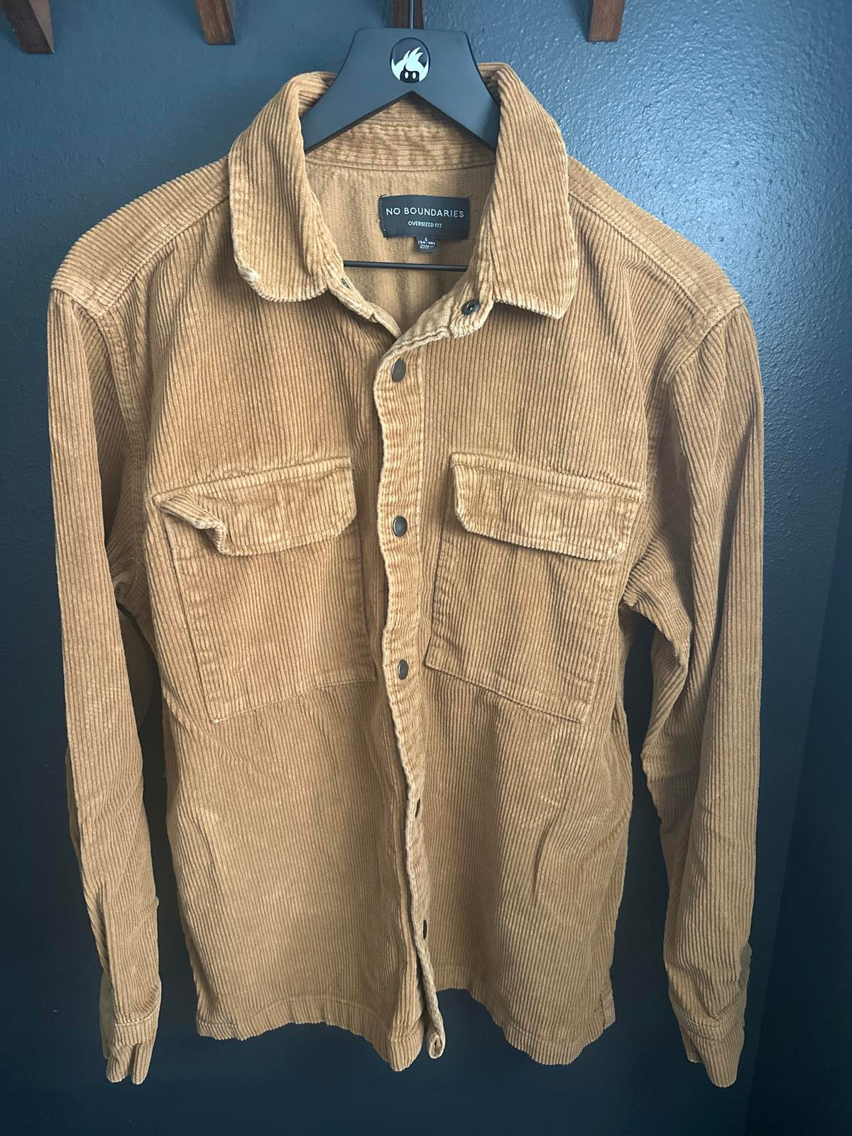 No Boundaries Oversized Corduroy Shirt Jacket