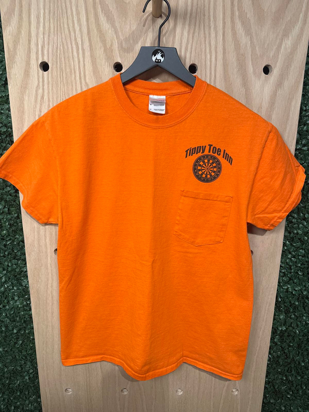 Gildan Orange Tippy Toe Inn Graphic T-Shirt with Pocket