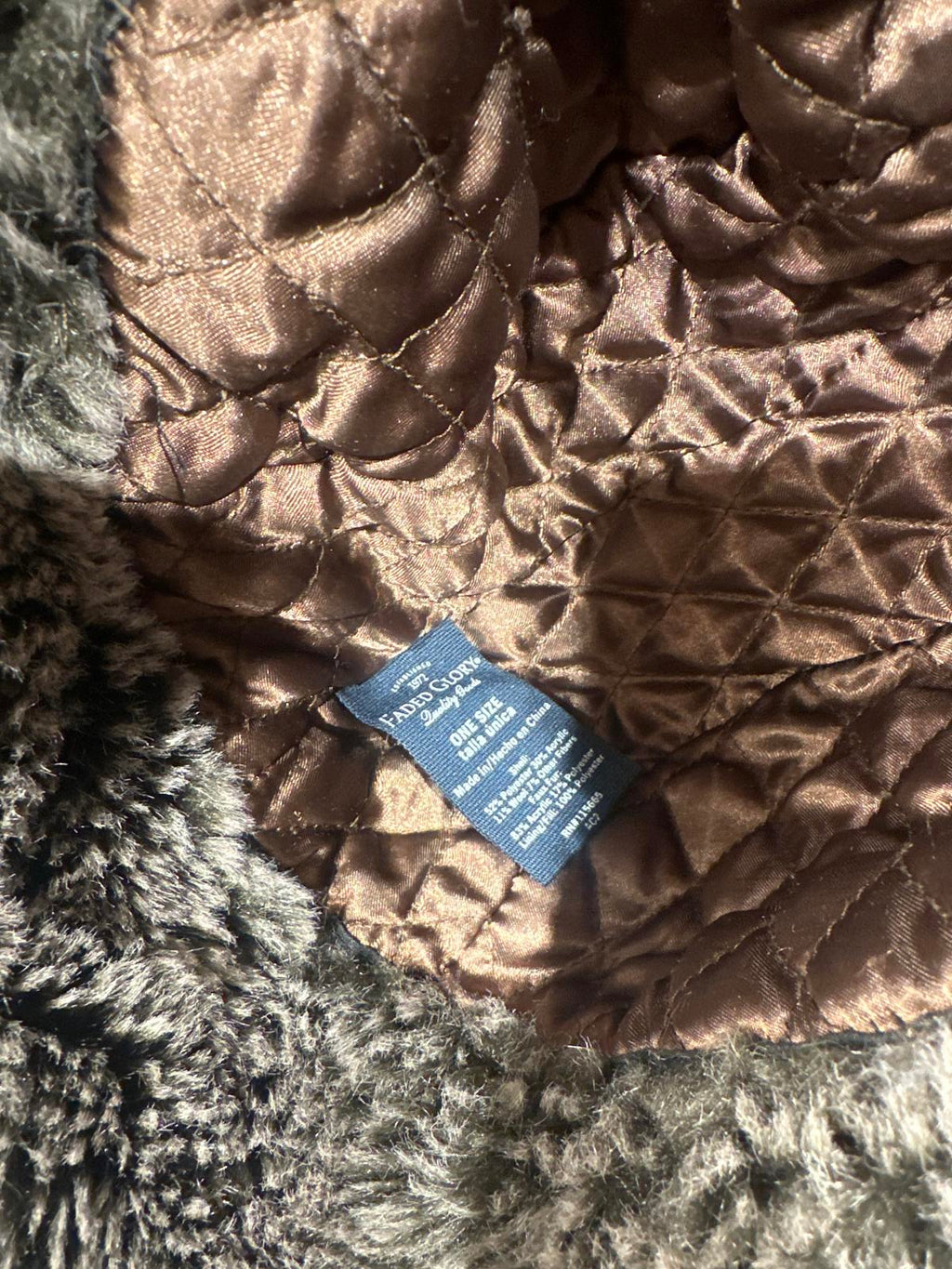 Faded Glory Plaid Winter Trapper Hat with Faux Fur Lining