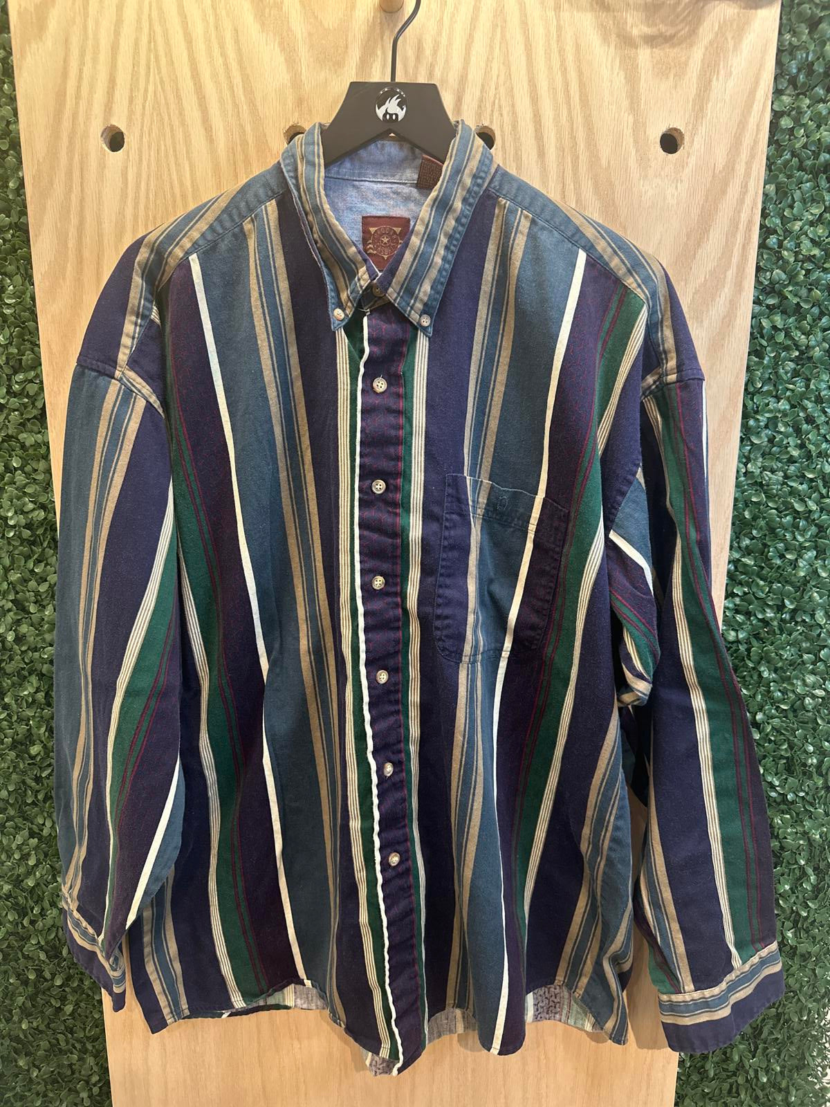 Haggar Casuals Men's Striped Button-Down Shirt XL
