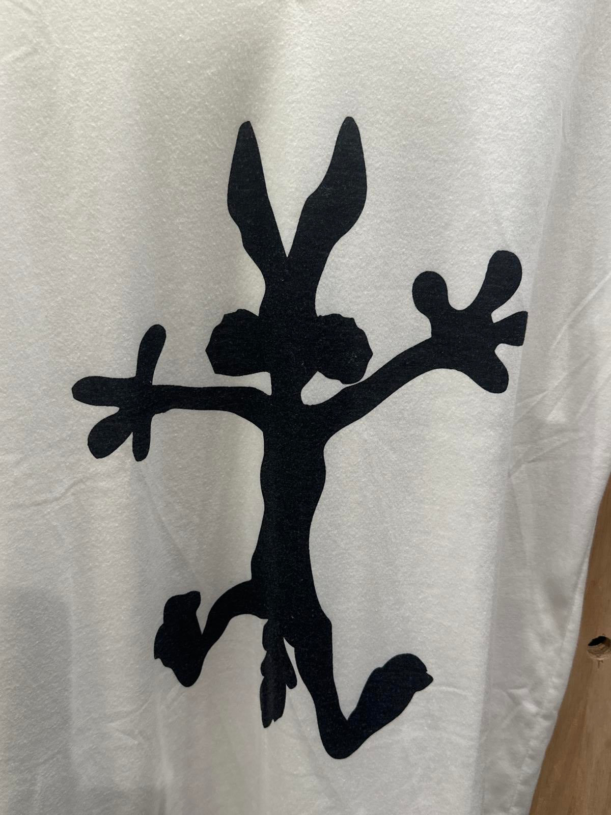 Peachbruh White V-Neck T-Shirt with Black Graphic