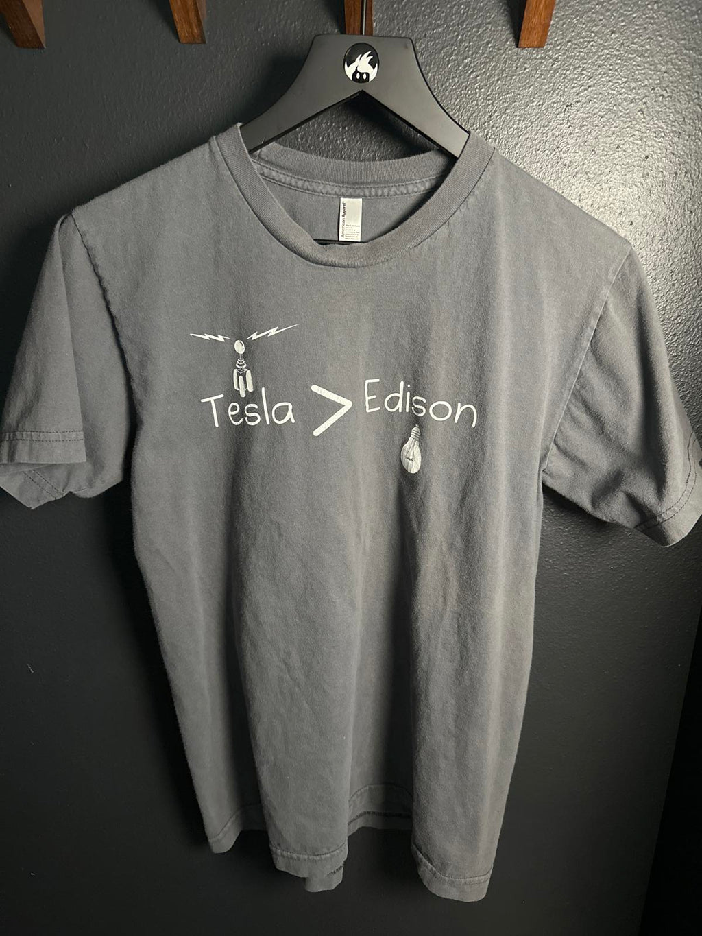 'Tesla > Edison' Graphic T-Shirt American Apparel