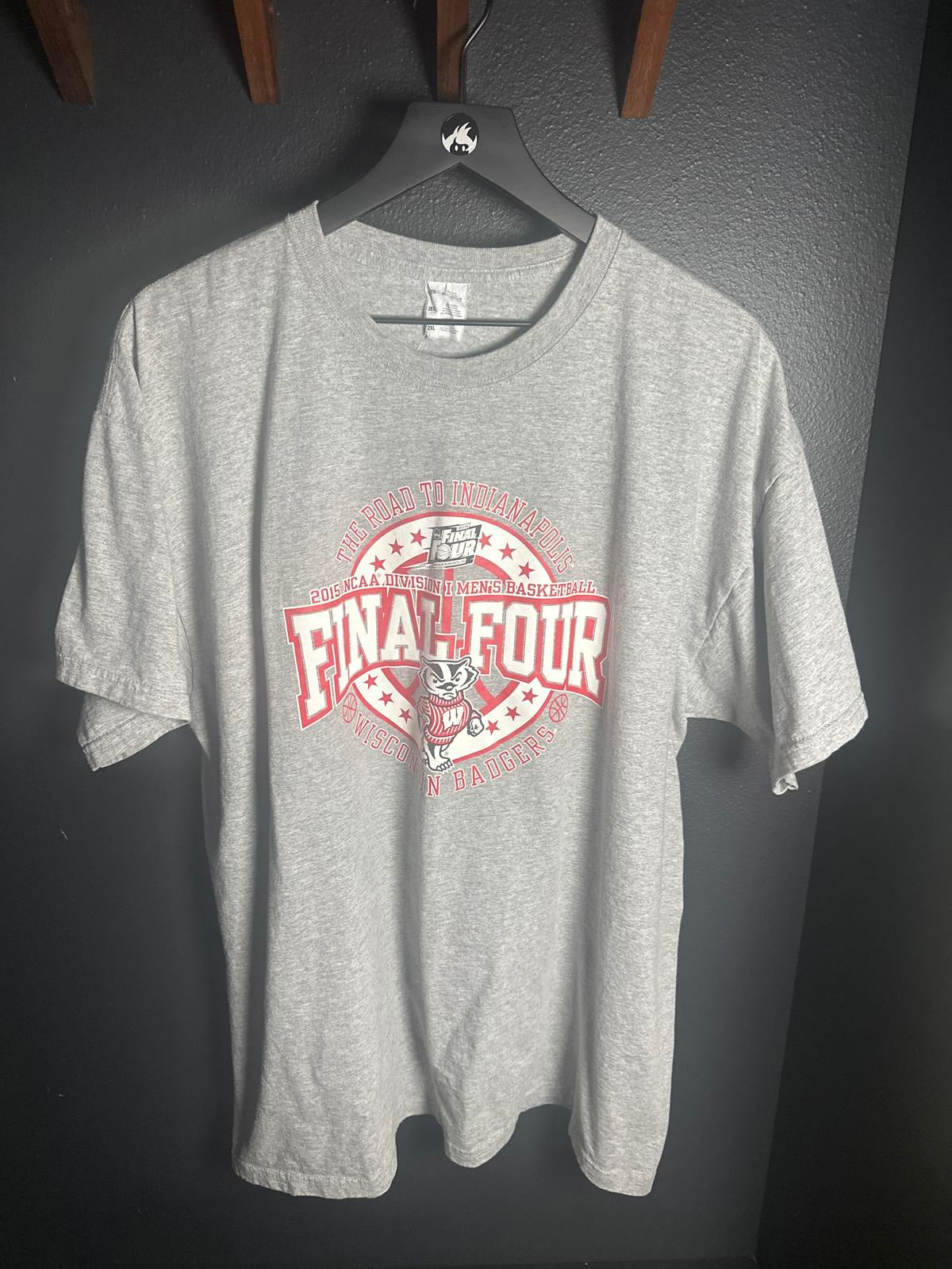 Gray NCAA Final Four Wisconsin Badgers T-Shirt