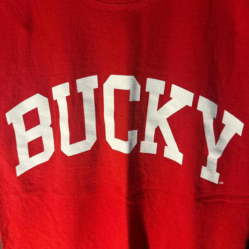 Champion Authentic Red Wisconsin 'Bucky' Graphic T-Shirt Size S