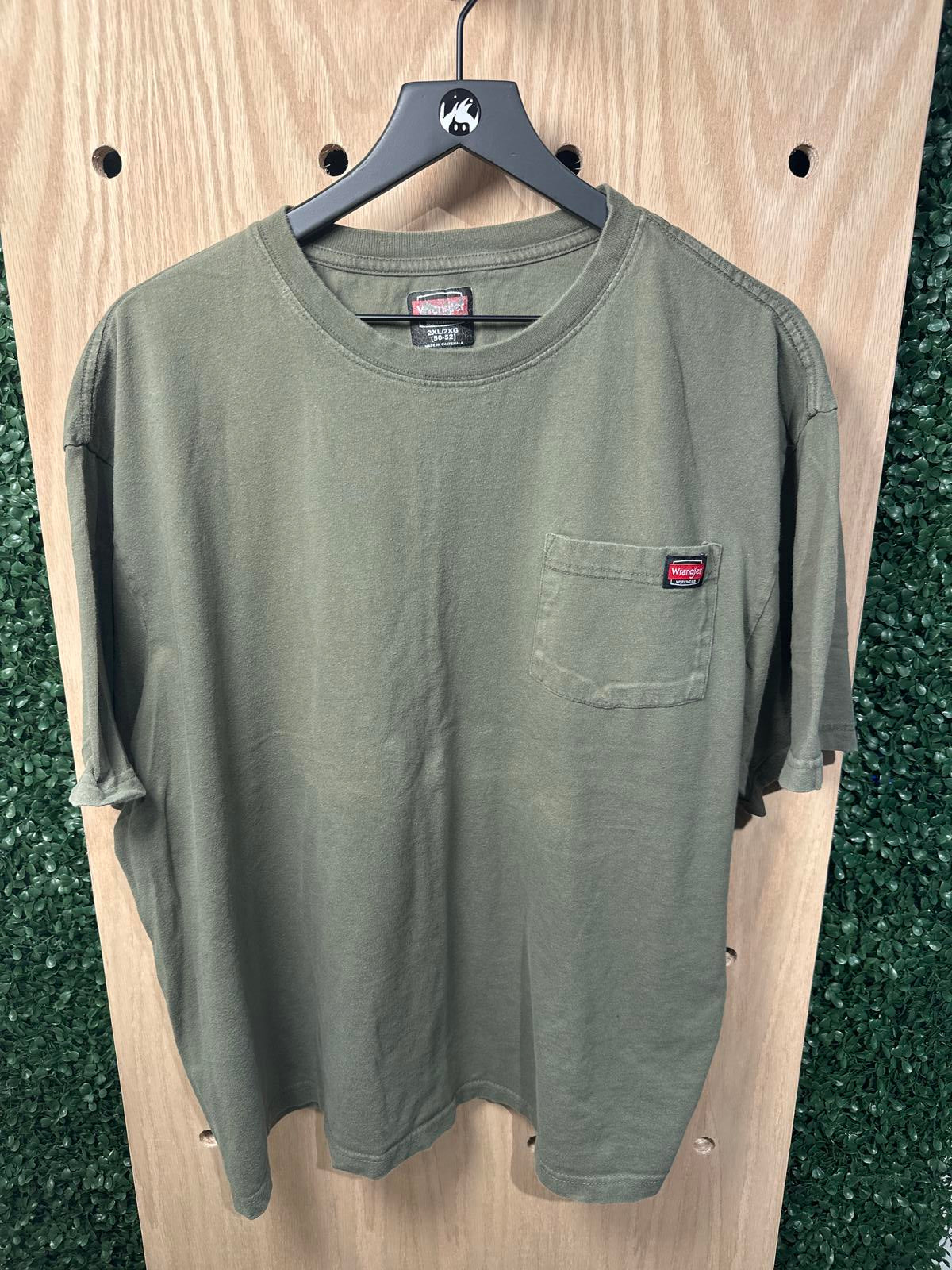 Wrangler Men's Olive Green Short Sleeve T-Shirt with Pocket