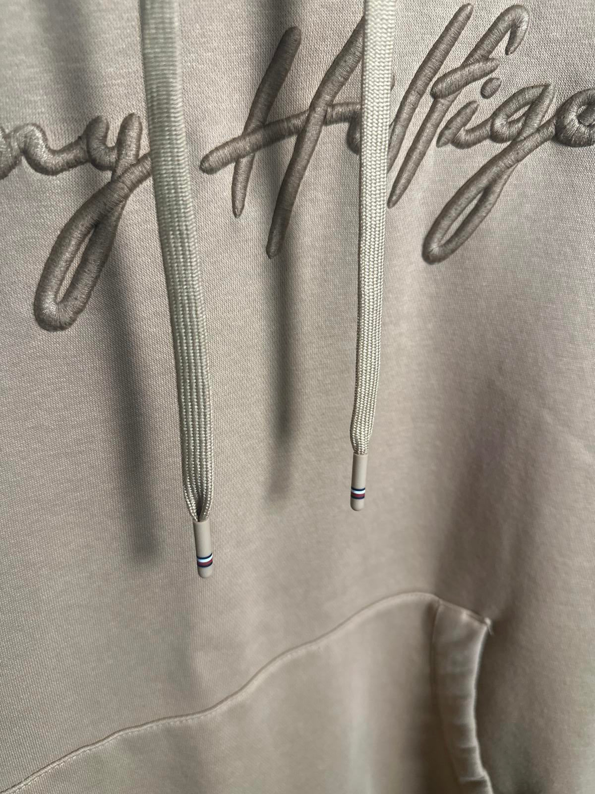Tommy Hilfiger Men’s Casual Hoodie - Beige Signature Logo