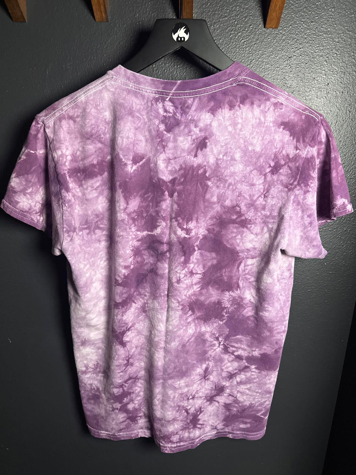 Tie-Dye Purple T-Shirt with Rose Design