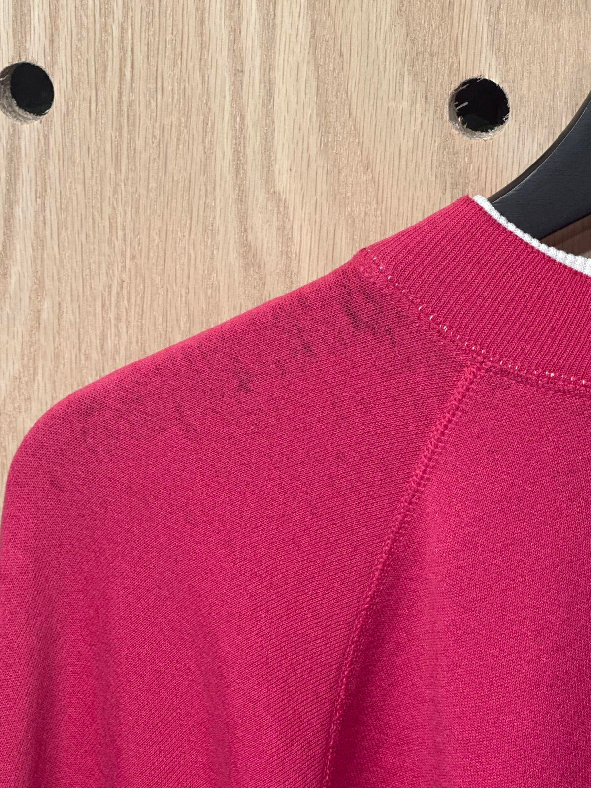 Vintage Ultra Sweats Red Crewneck Sweatshirt with Winter Cabin Print