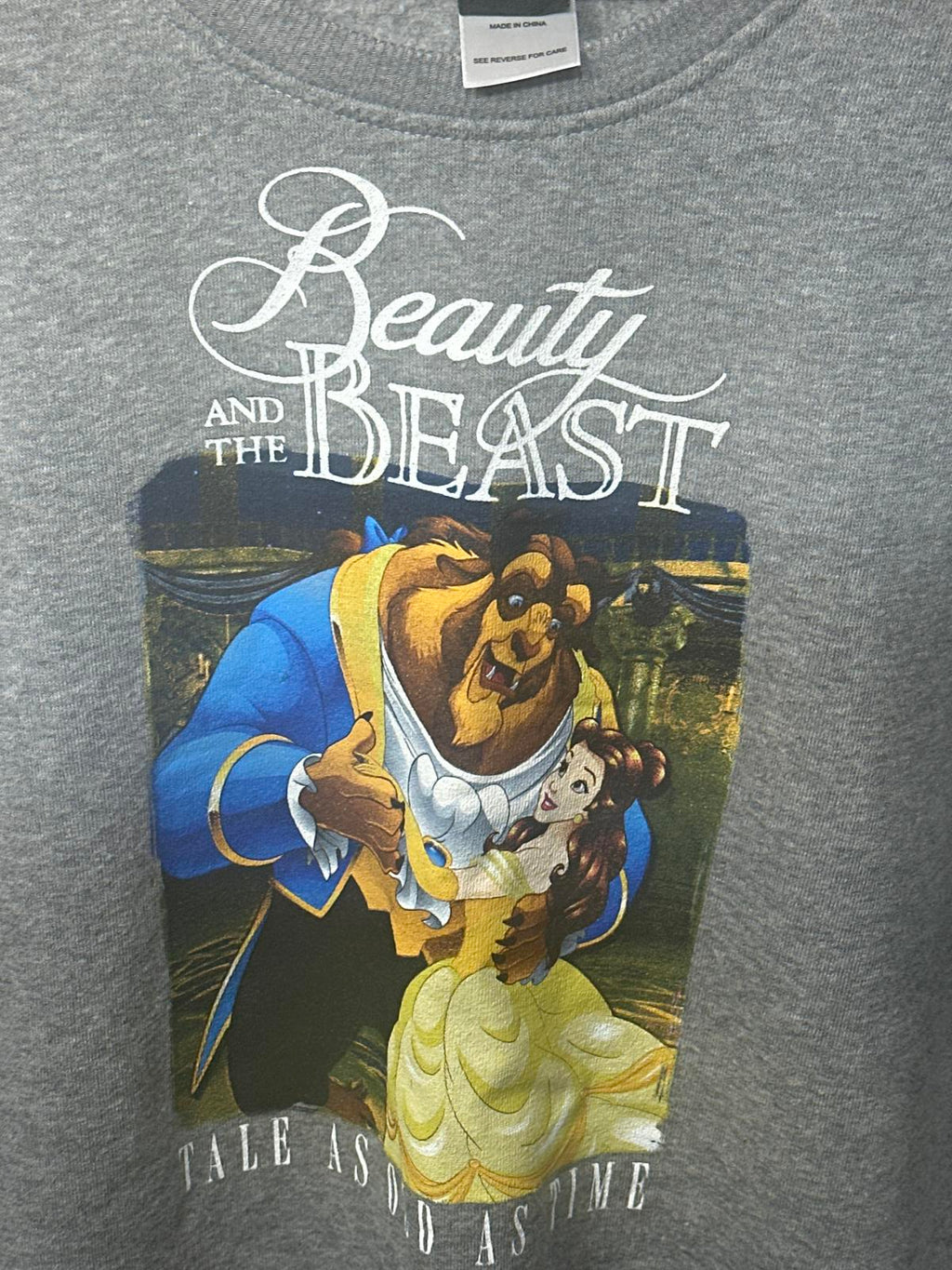 Disney Beauty and the Beast Grey Sweatshirt Crop Top