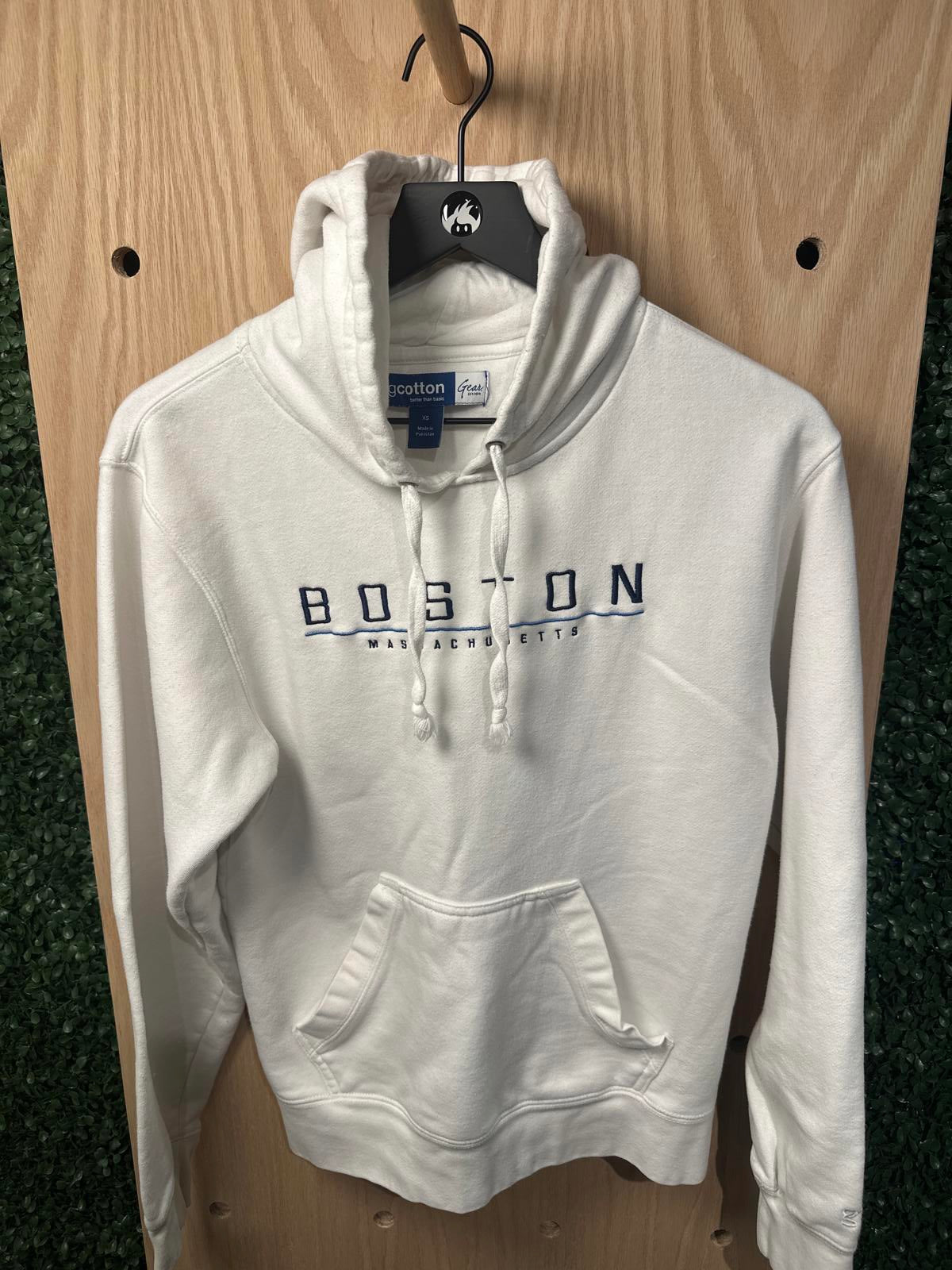 White Boston Massachusetts Hoodie