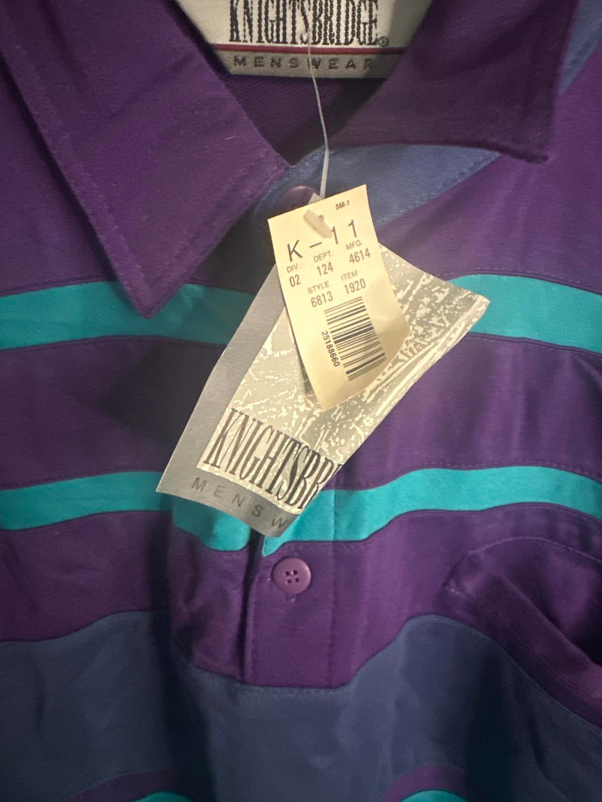 Vintage Knightsbridge Menswear Long Sleeve Polo Shirt - New with Tags