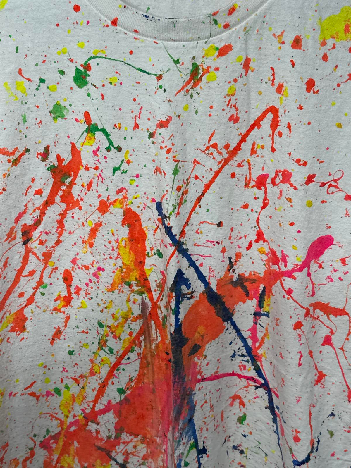 Paint Splatter Effect White T-Shirt