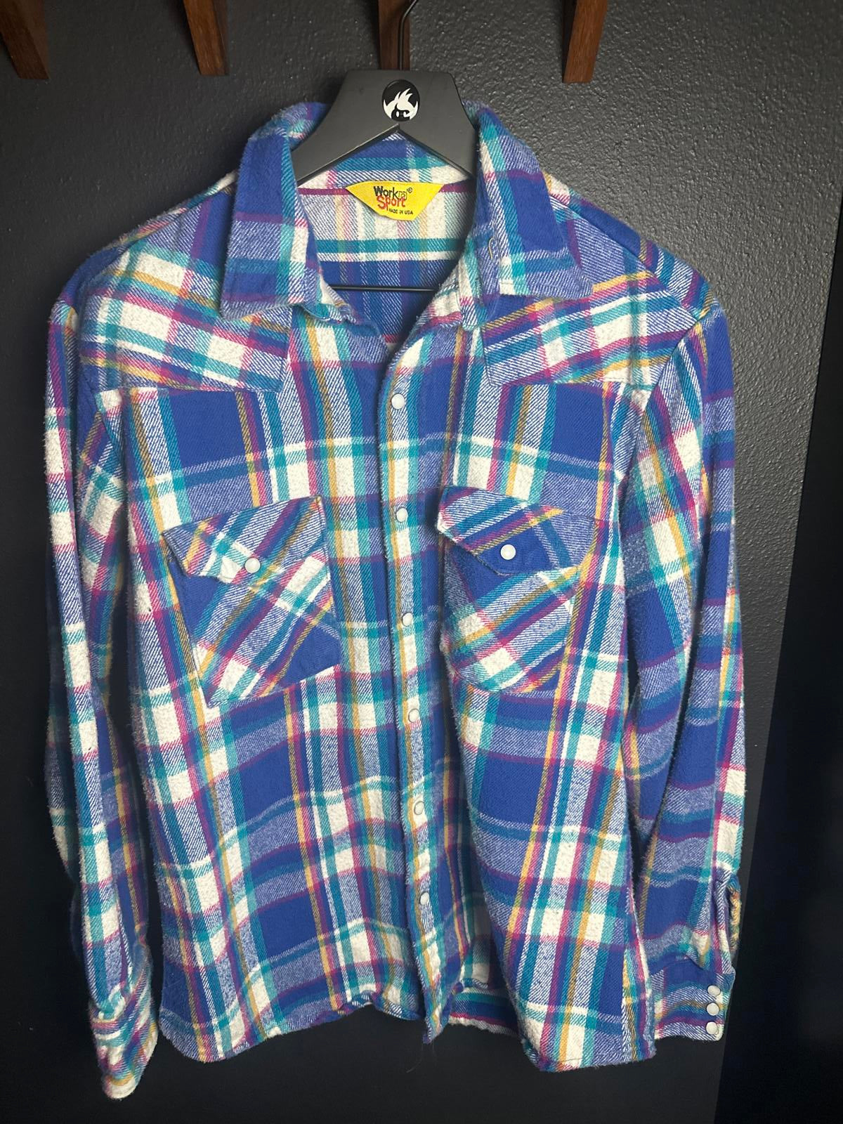Work 'n Sport Vintage Men's Heavy Weight Plaid Flannel Shirt