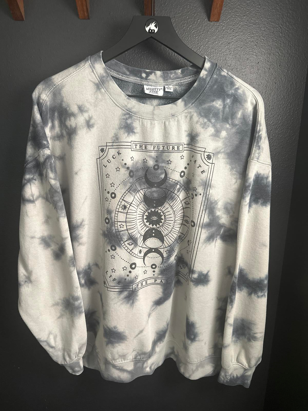 Mighty Fine Tie-Dye Sweatshirt - Cosmic Celestial Design