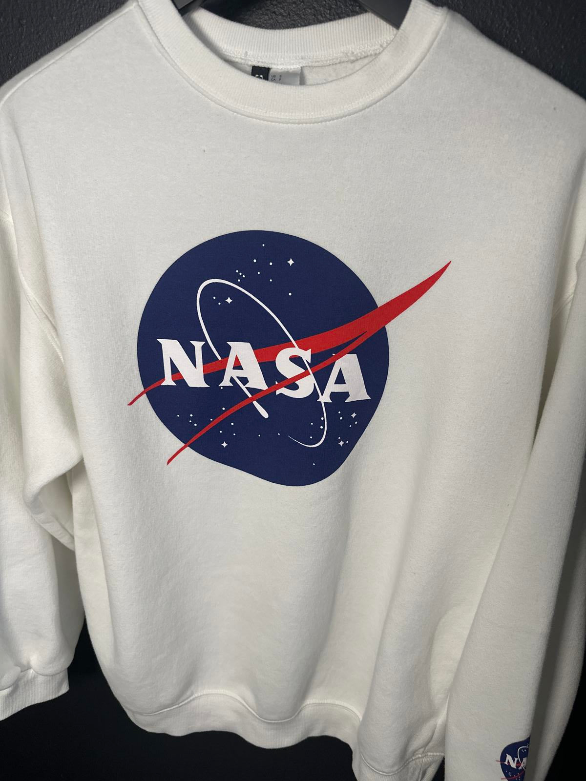 NASA Logo White Crewneck Sweatshirt
