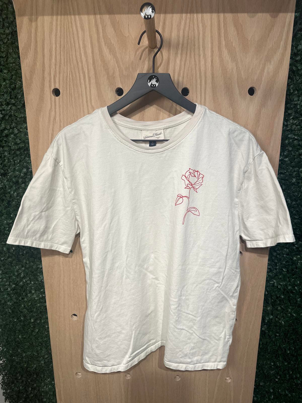 Universal Thread White T-Shirt with Red Rose