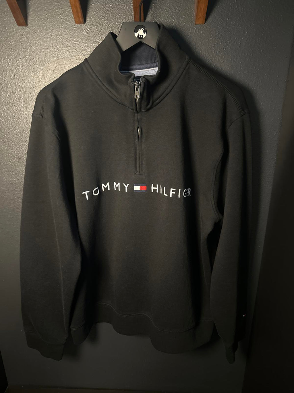 Tommy Hilfiger Black Half-Zip Sweatshirt