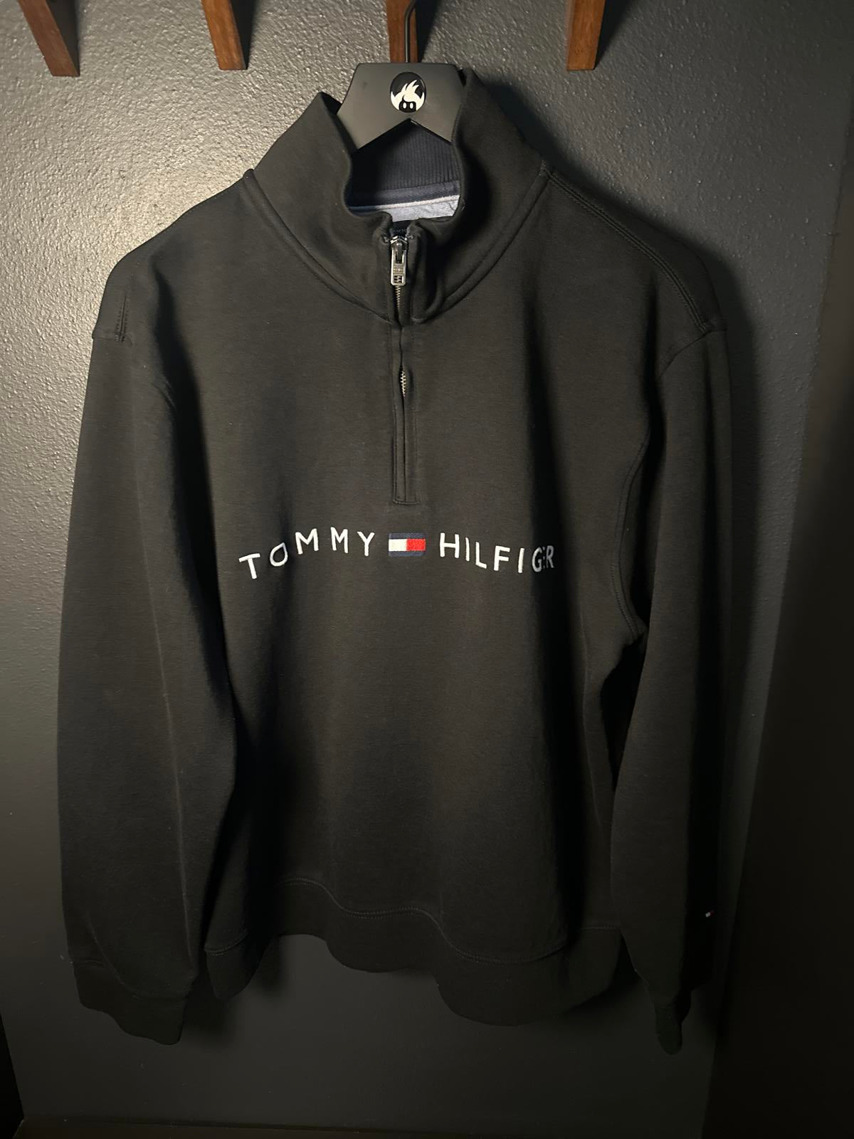 Tommy Hilfiger Black Half-Zip Sweatshirt