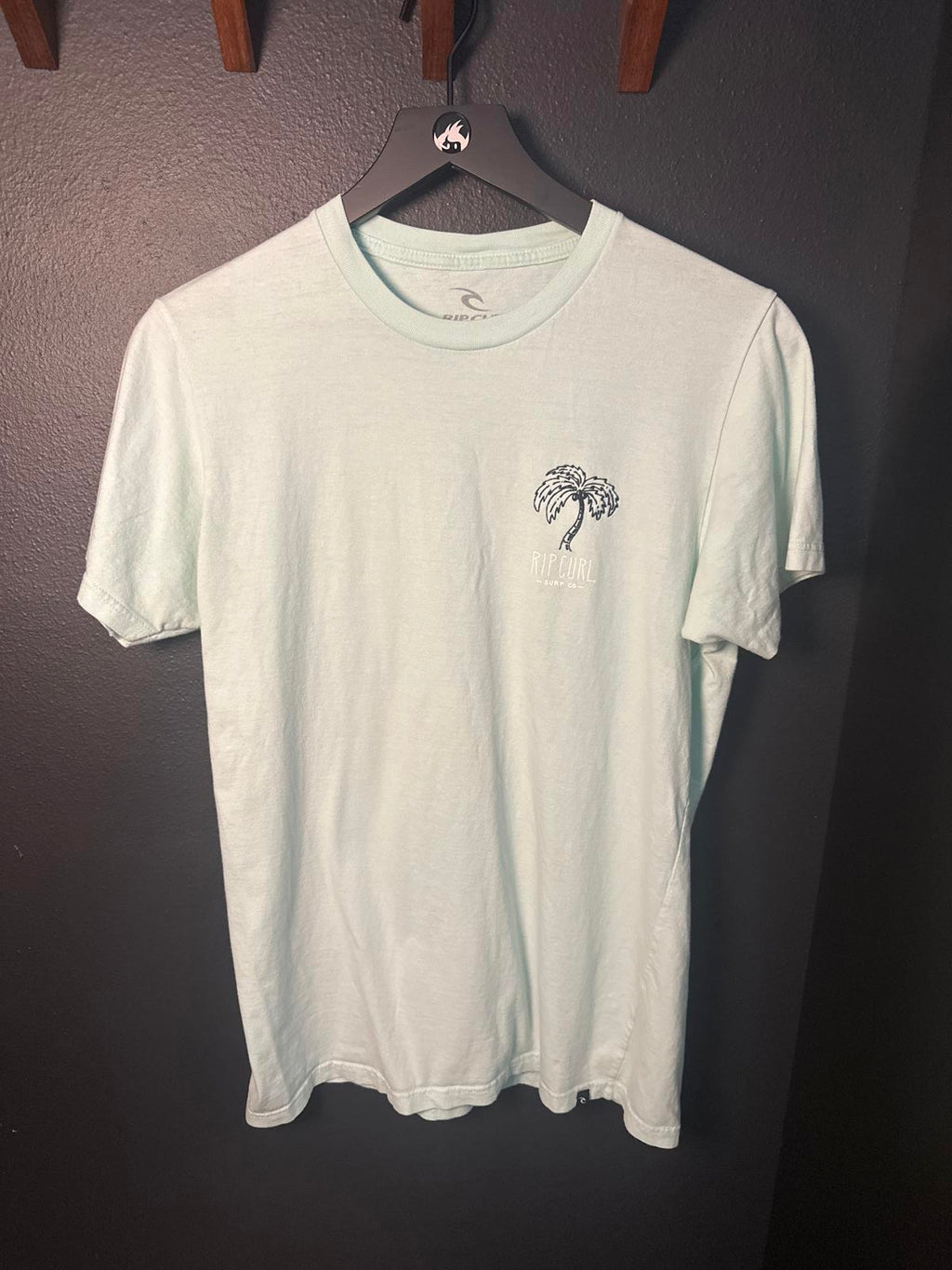 Rip Curl Graphic Tee - Mint Green with Palm Tree Design