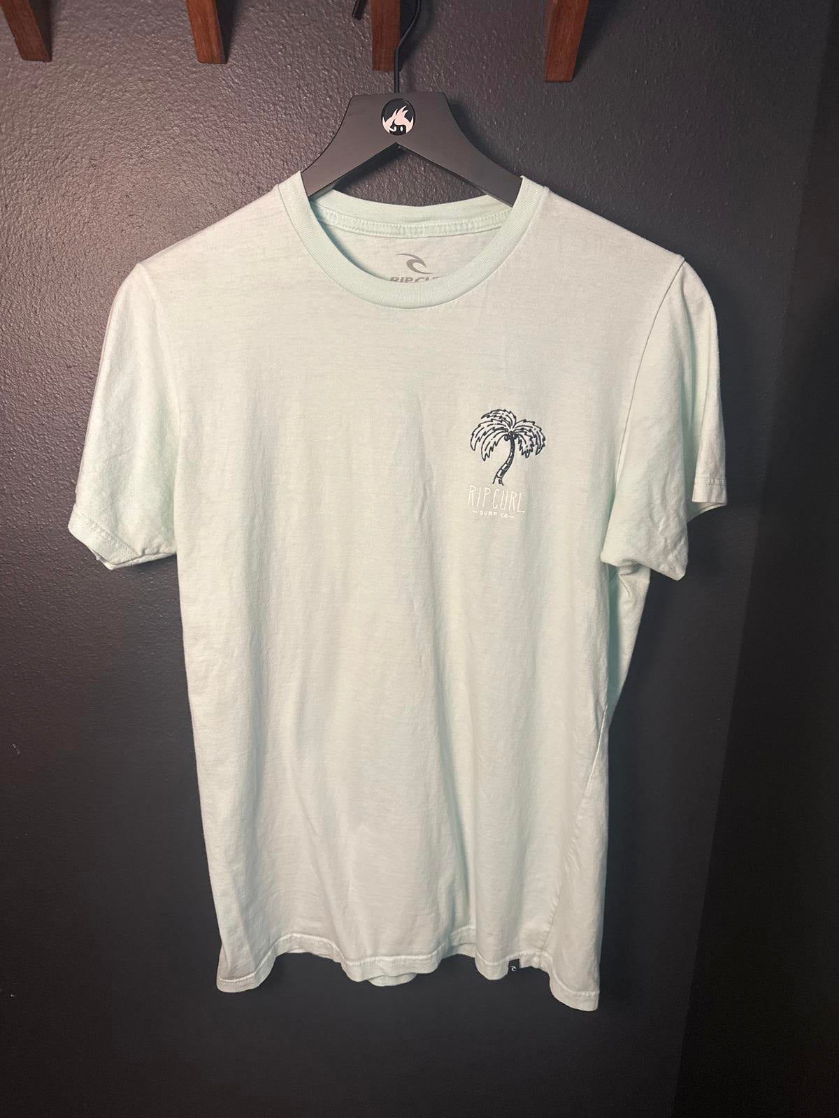 Rip Curl Graphic Tee - Mint Green with Palm Tree Design