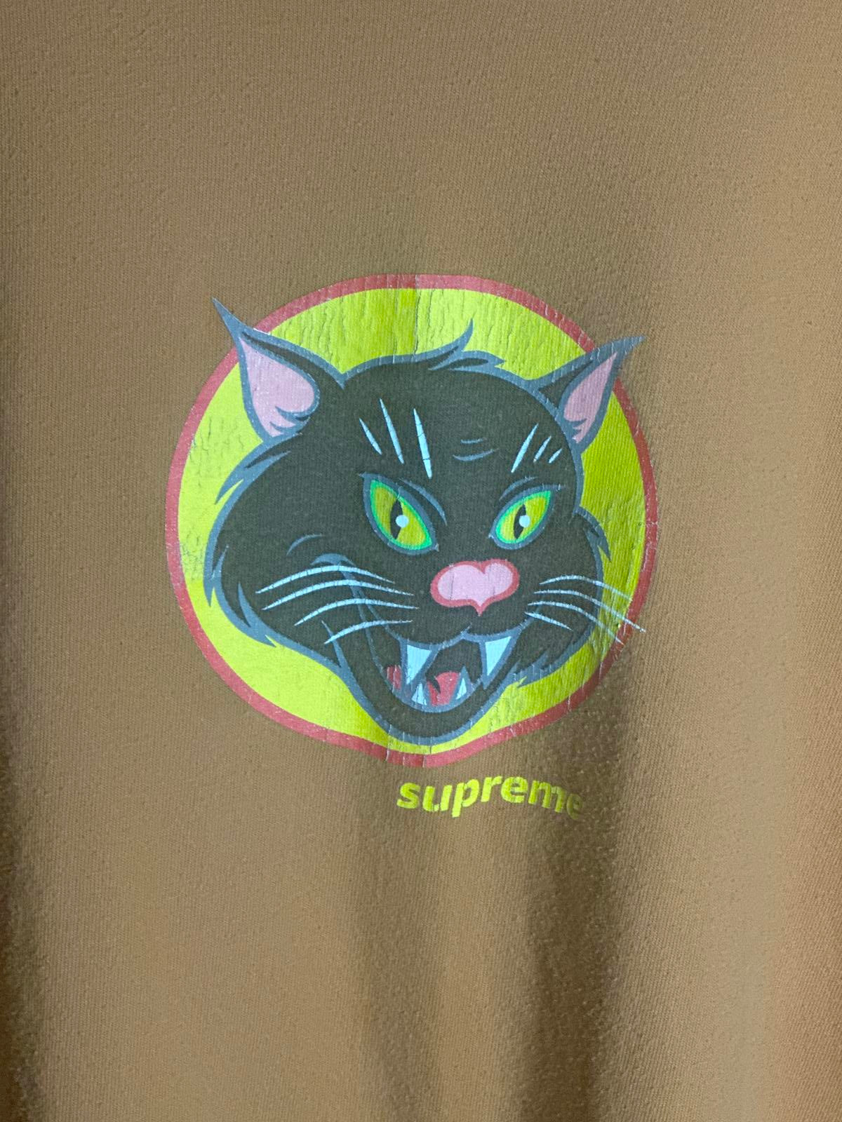 Supreme Brown Graphic Cat Print Short Sleeve T-Shirt