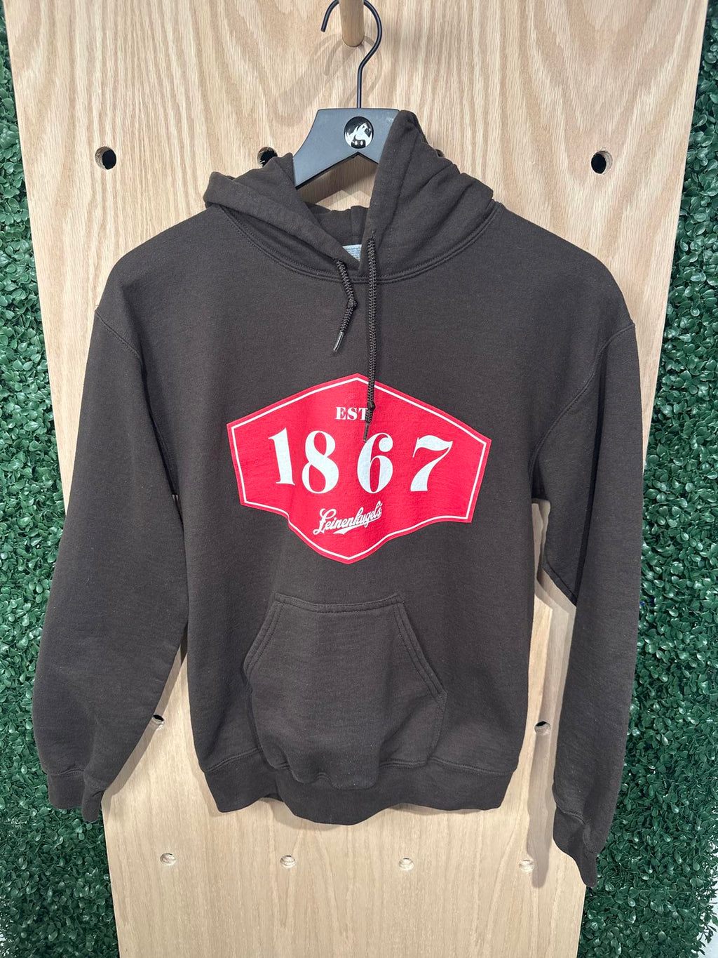 Men's Brown Hoodie with 1867 Leinenkugel's Logo
