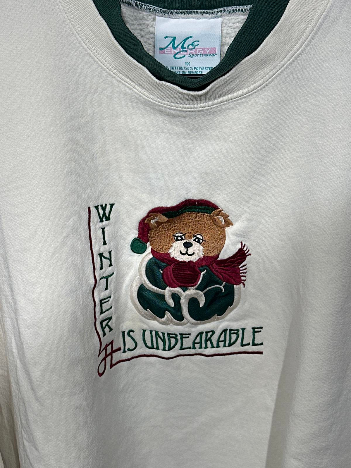 Woman's Winter Bear Embroidered Sweatshirt