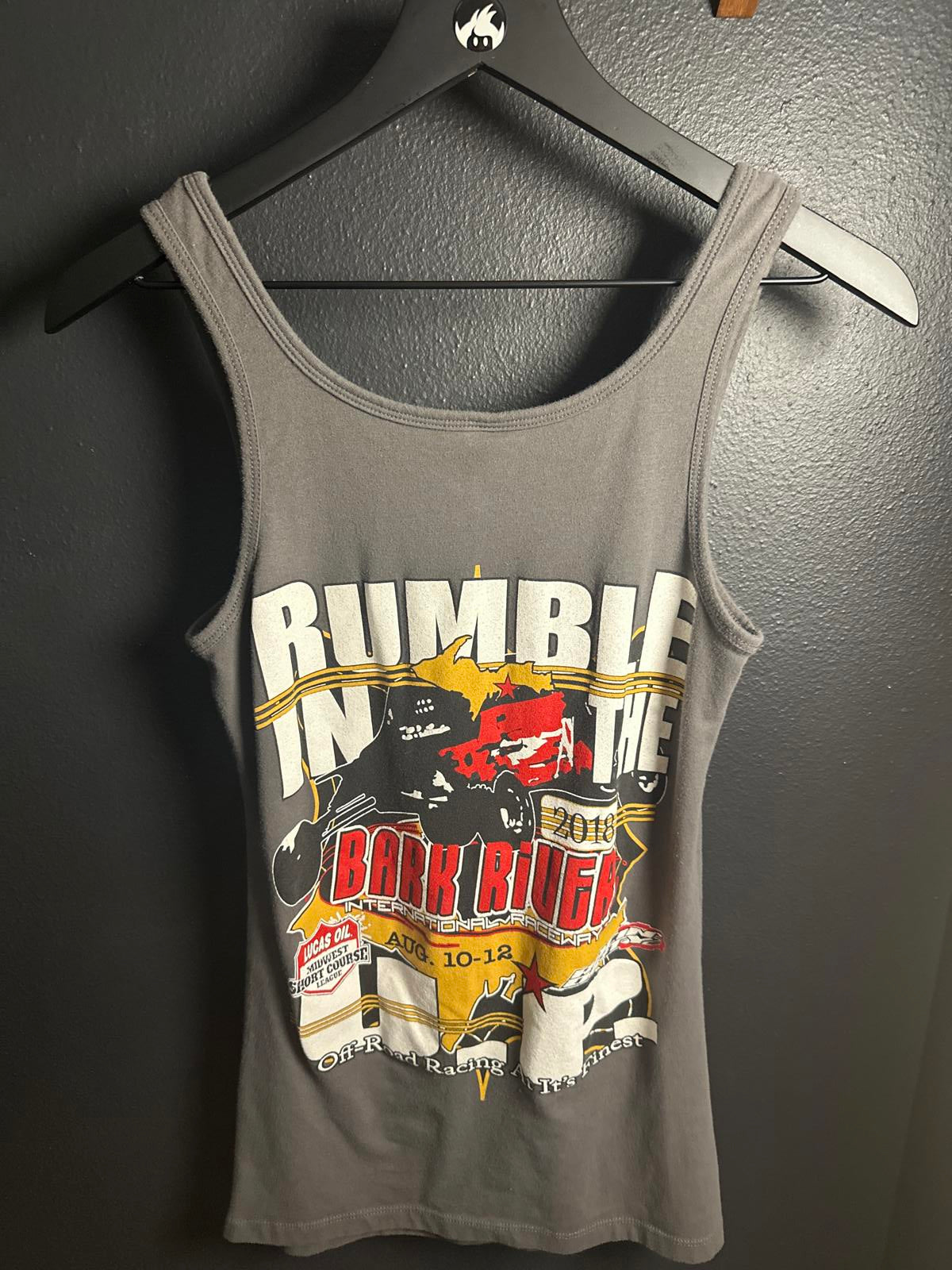 Rumble in the Bark River 2018 Tank Top - Gray, Size M
