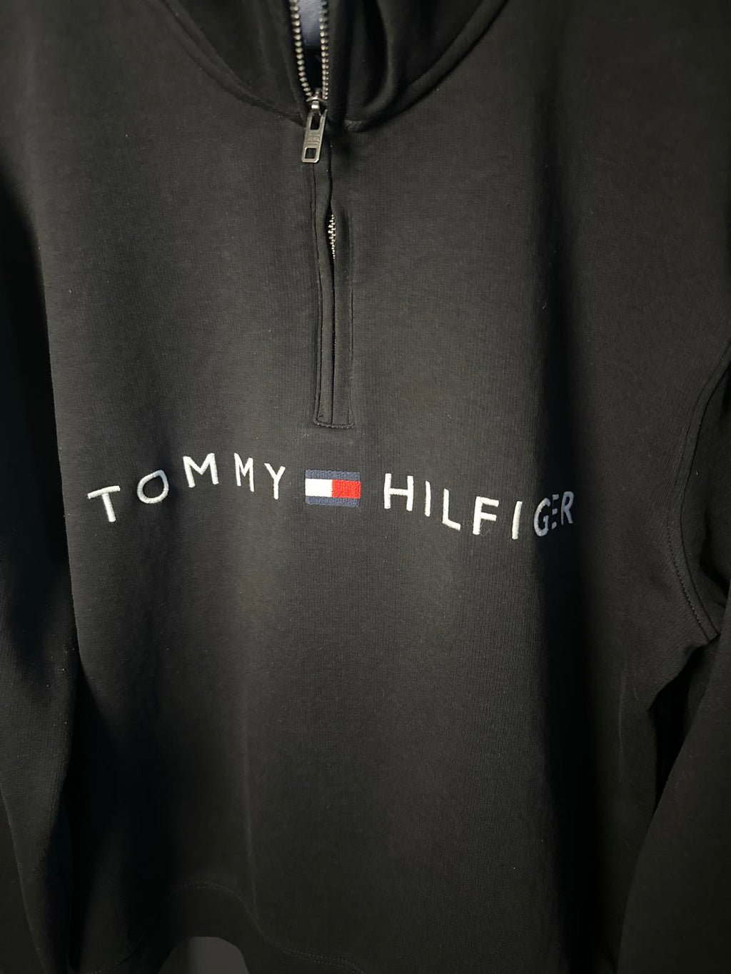 Tommy Hilfiger Black Half-Zip Sweatshirt