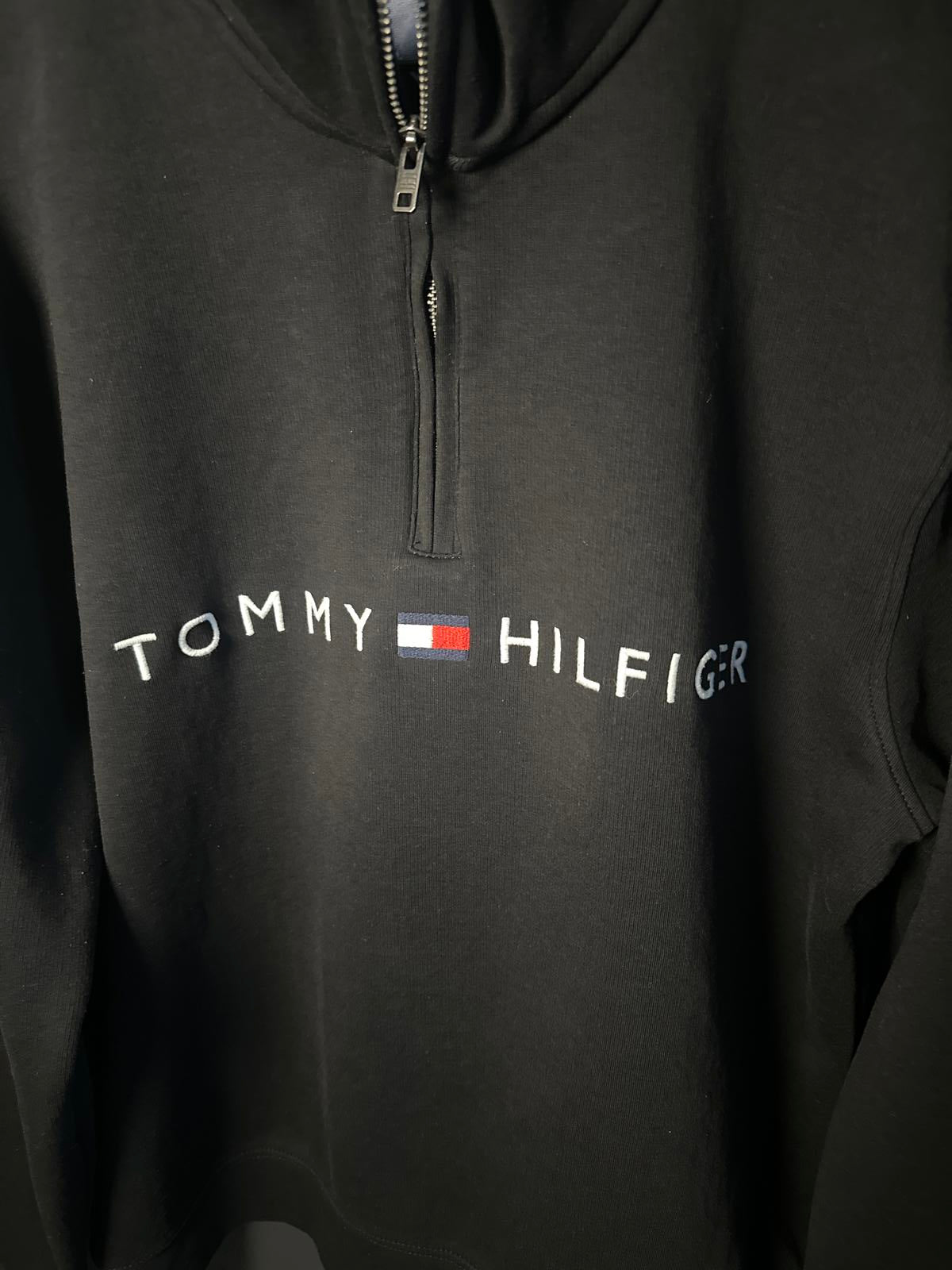 Tommy Hilfiger Black Half-Zip Sweatshirt