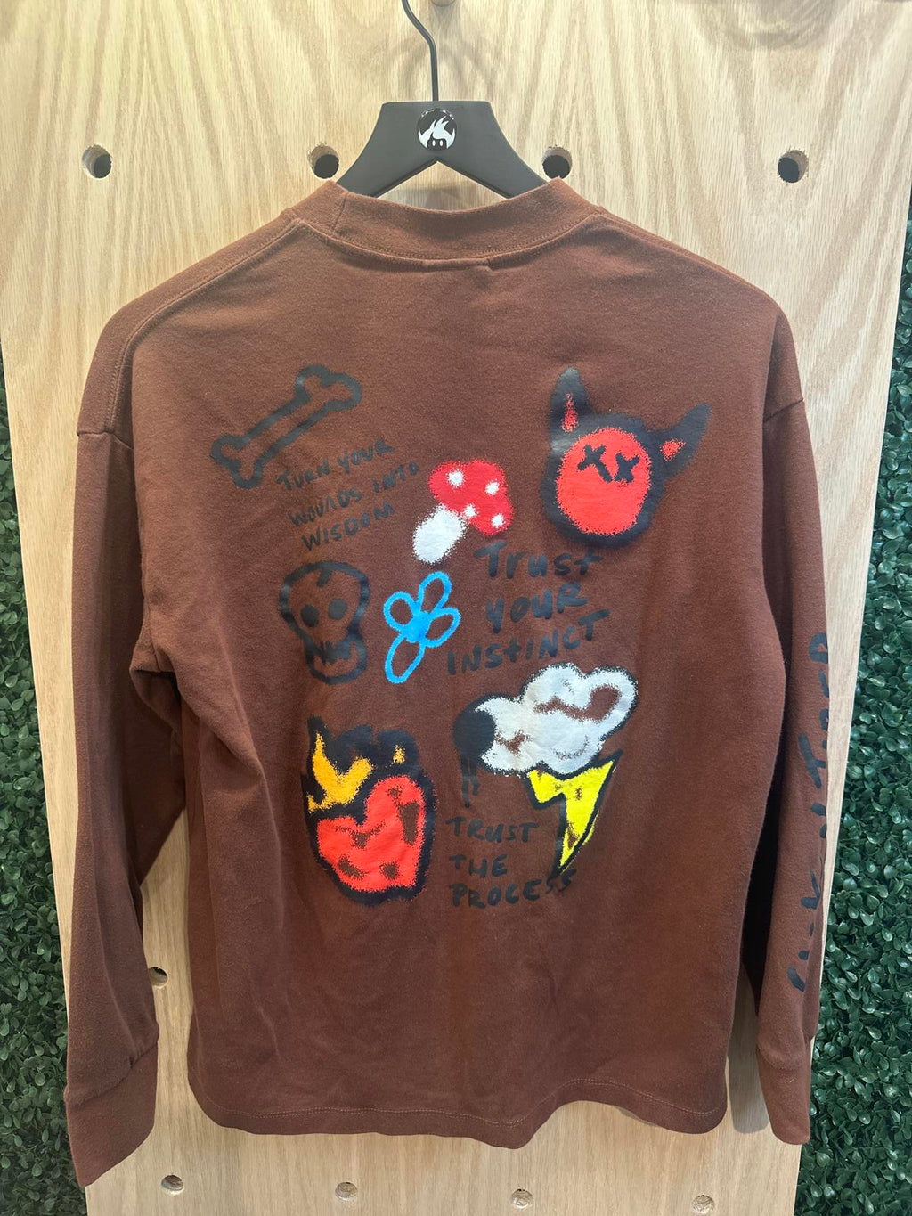 Empyre Brown Long Sleeve Shirt with Graphic Print