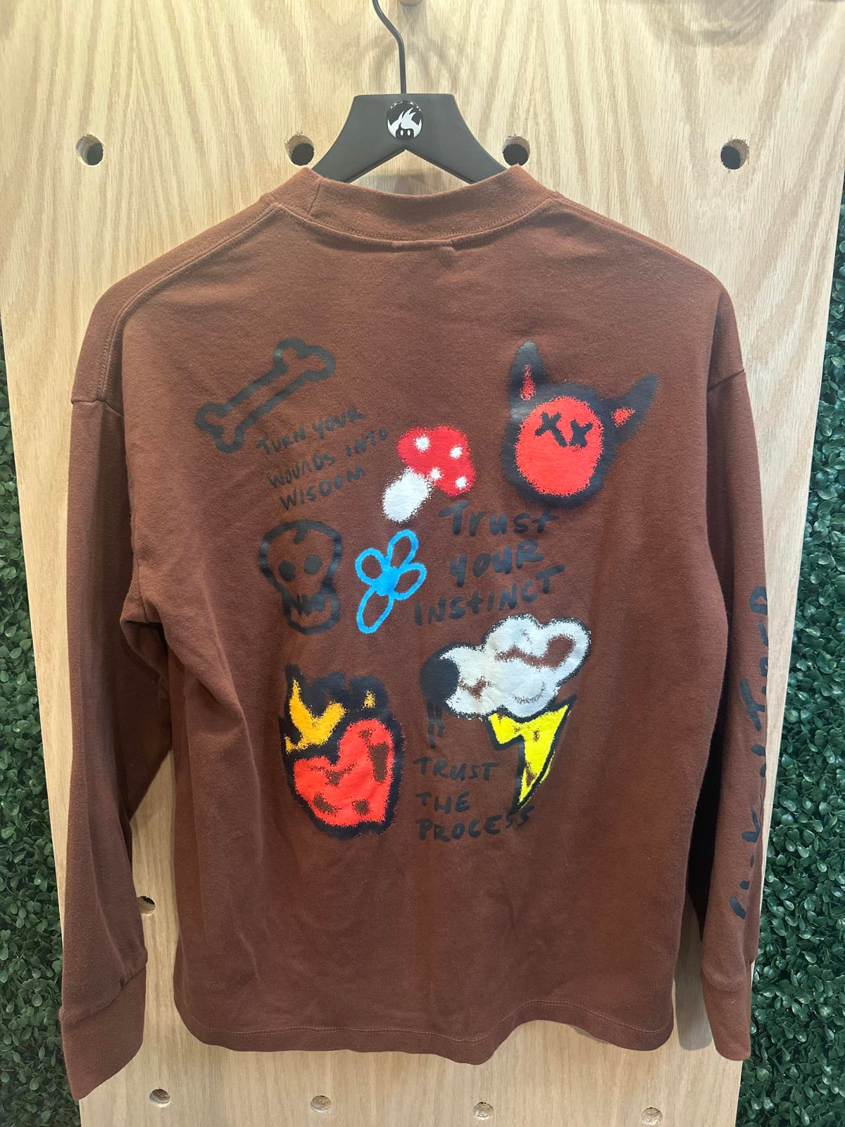 Empyre Brown Long Sleeve Shirt with Graphic Print