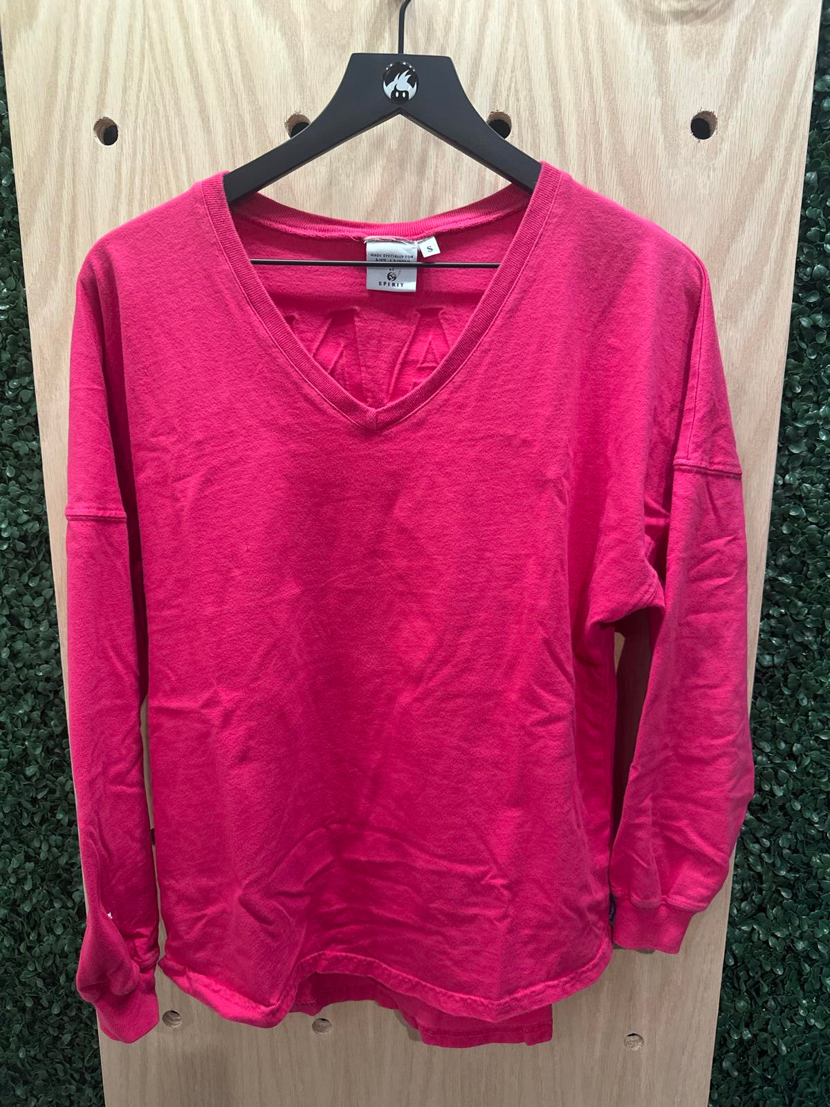 Spirit Atlantis Paradise Island Pink Long Sleeve V-Neck Shirt