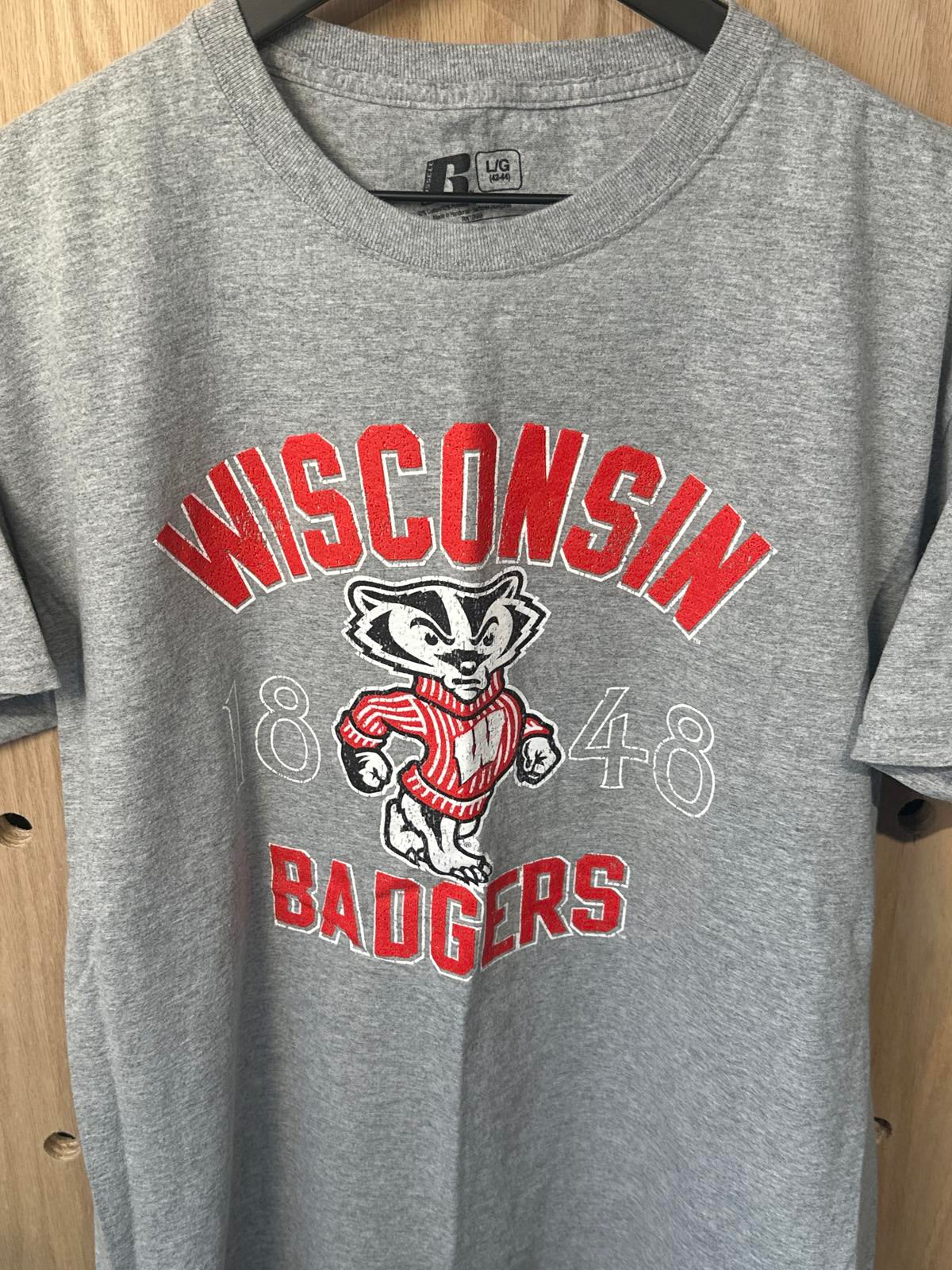 Russell Athletic Wisconsin Badgers Gray T-Shirt