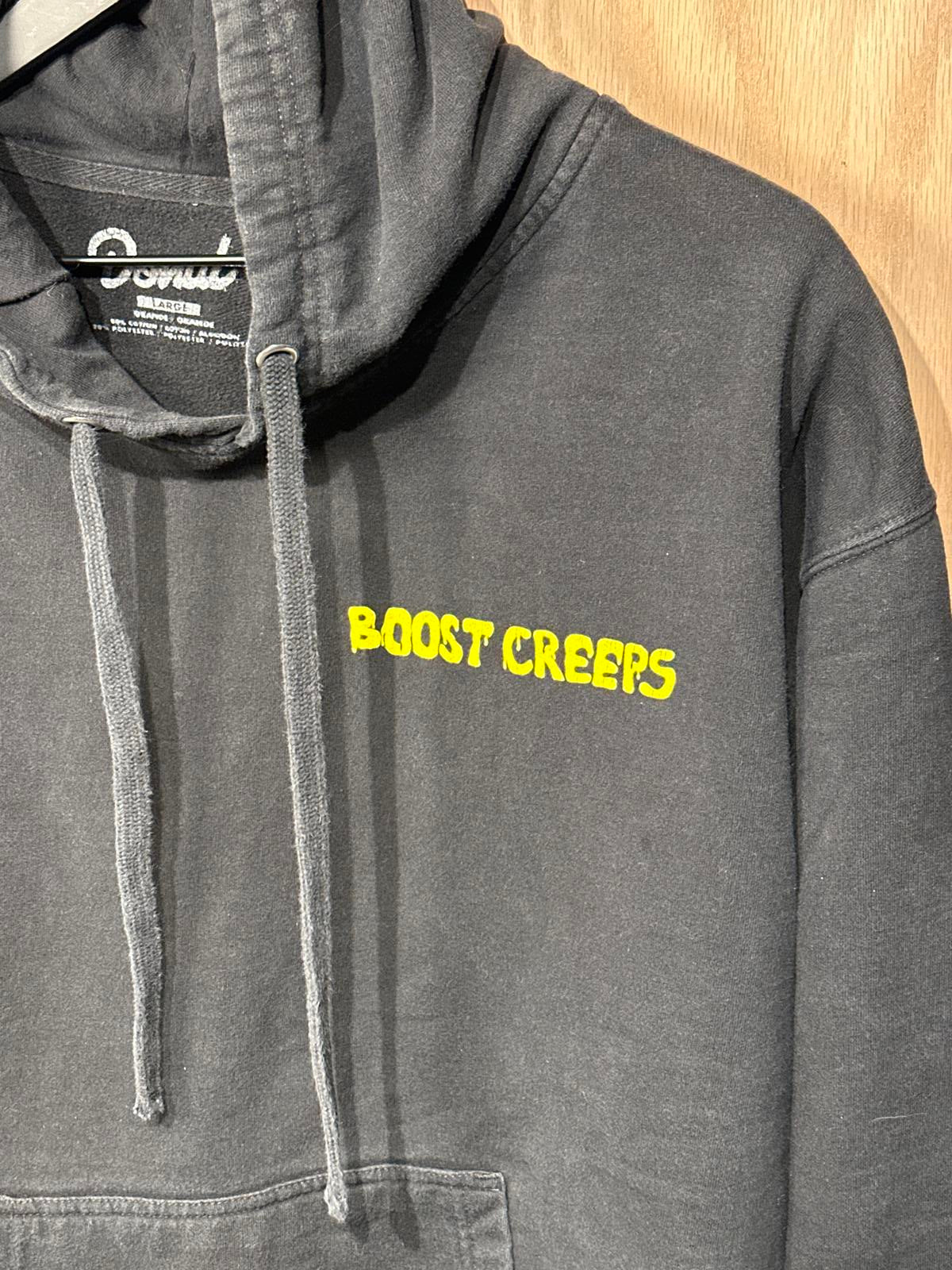 Donut Black Hoodie with 'Boost Creeps' Graphic
