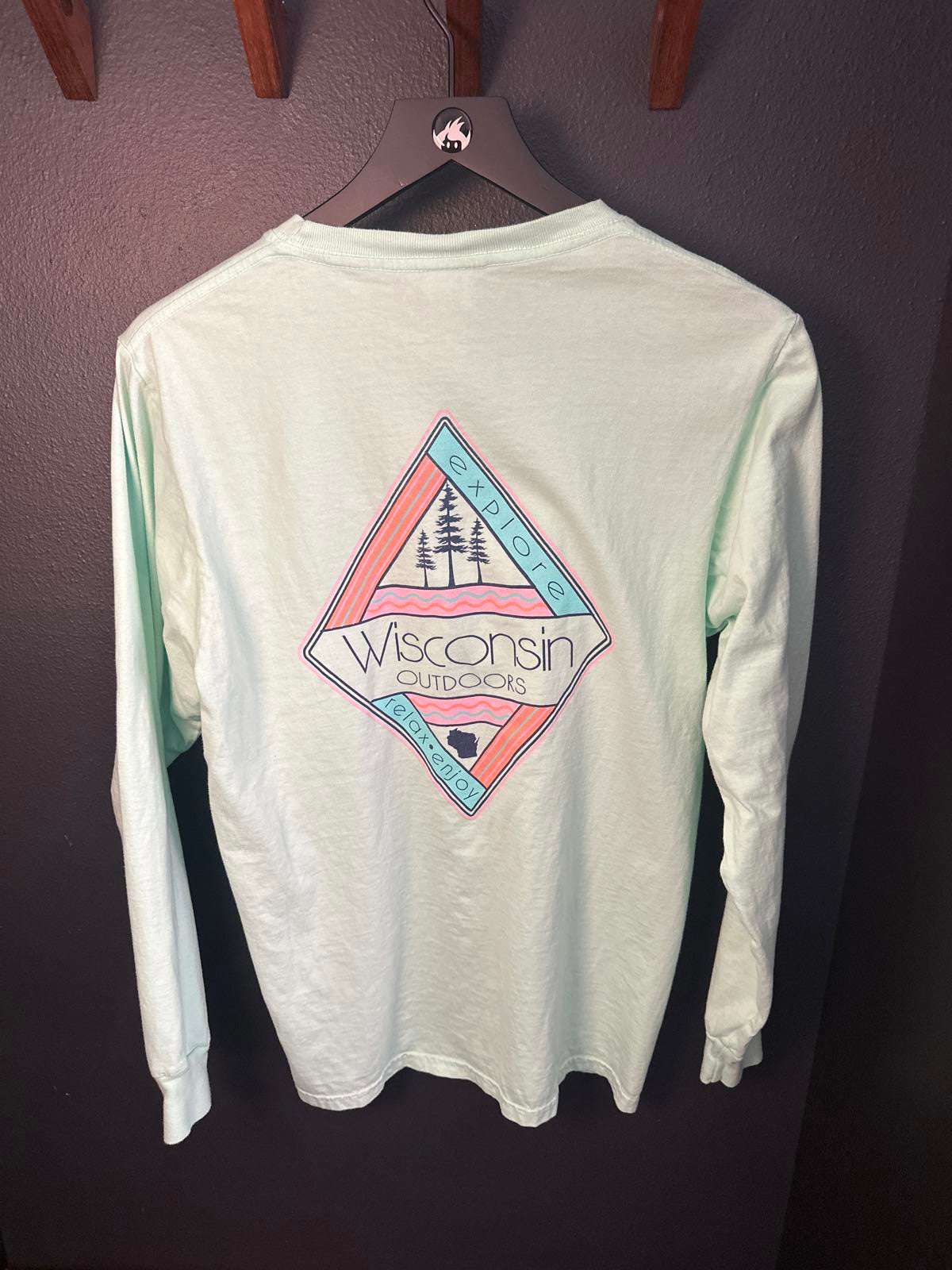 Explore Wisconsin Long Sleeve Tee - Mint Green