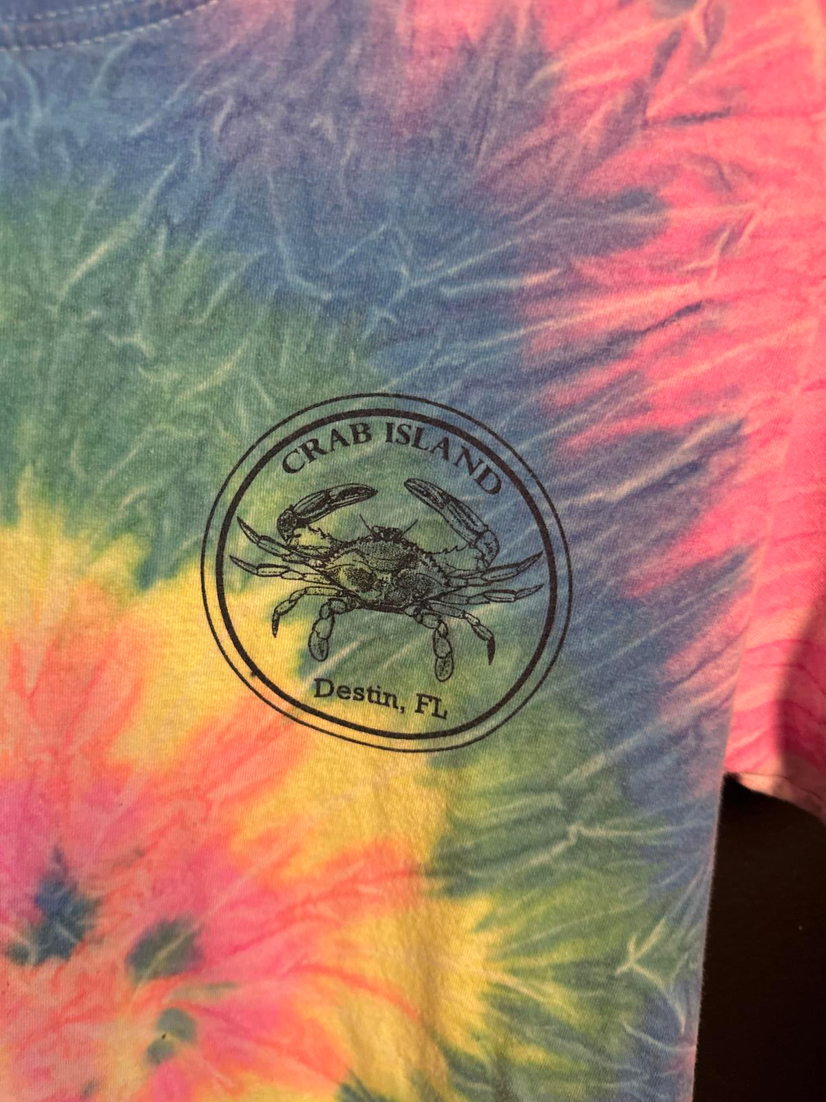 Colorful Tie-Dye Crab Island T-Shirt - Destin, FL