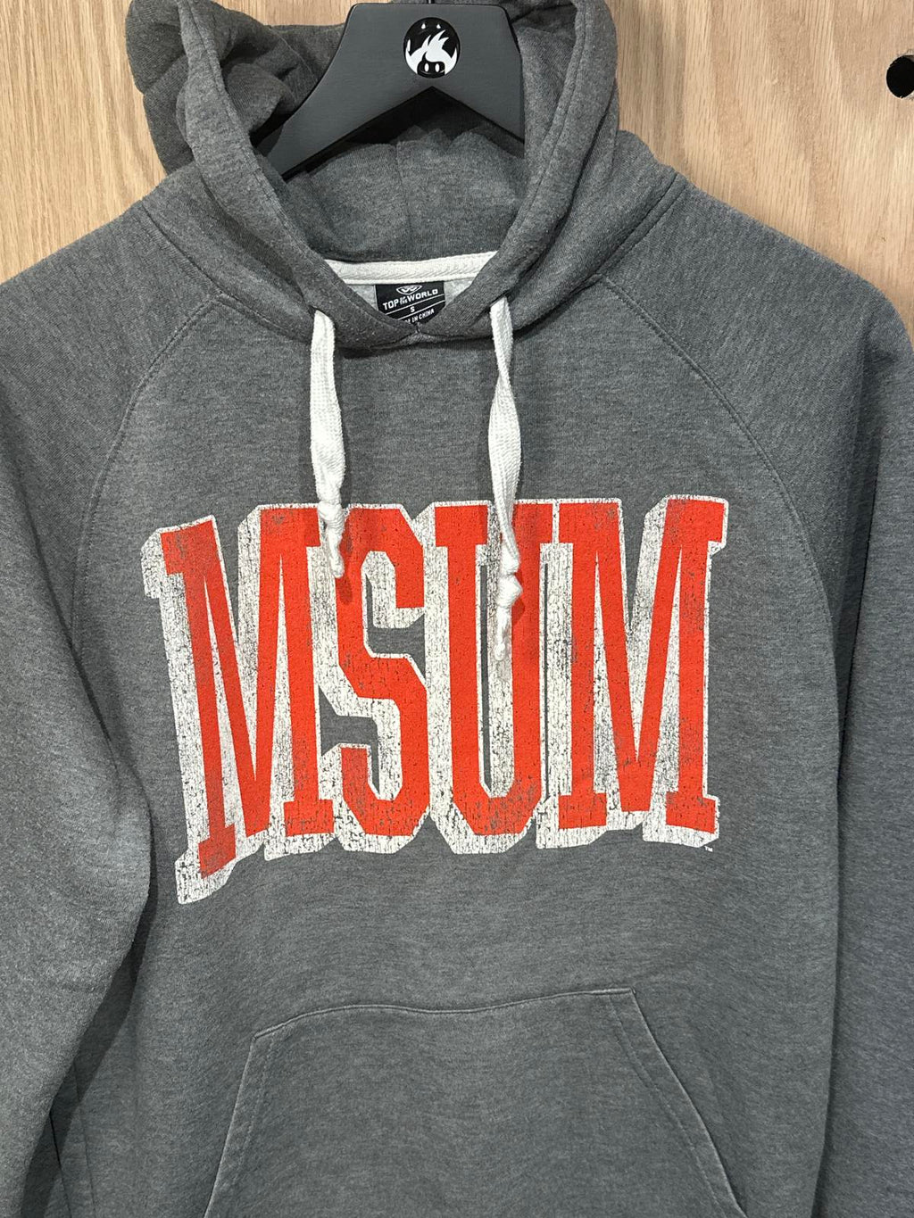 MSUM Grey Hooded Sweatshirt with Orange Lettering