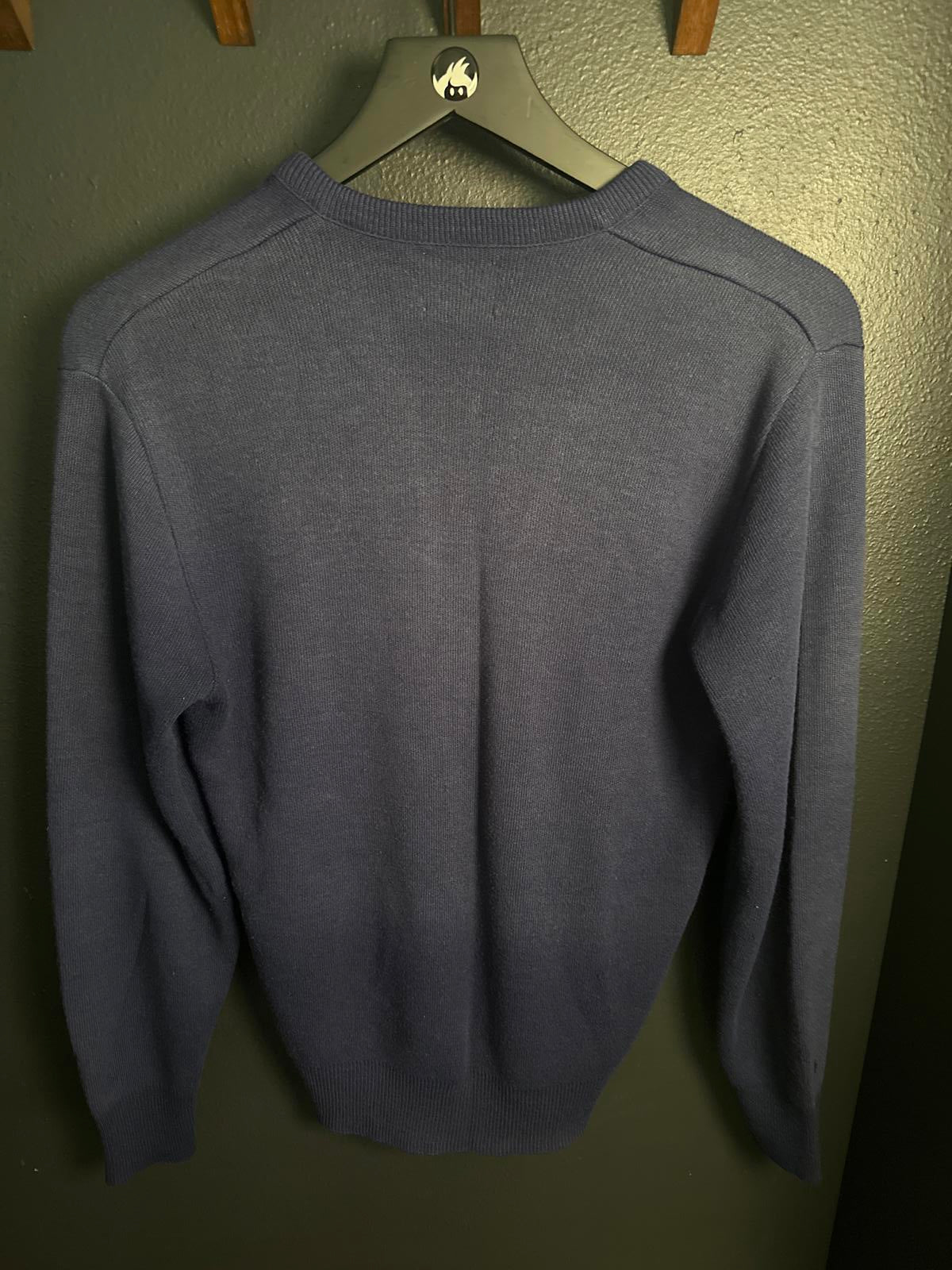 Robert Bruce Men's V-Neck Sweater - Medium - Navy Blue